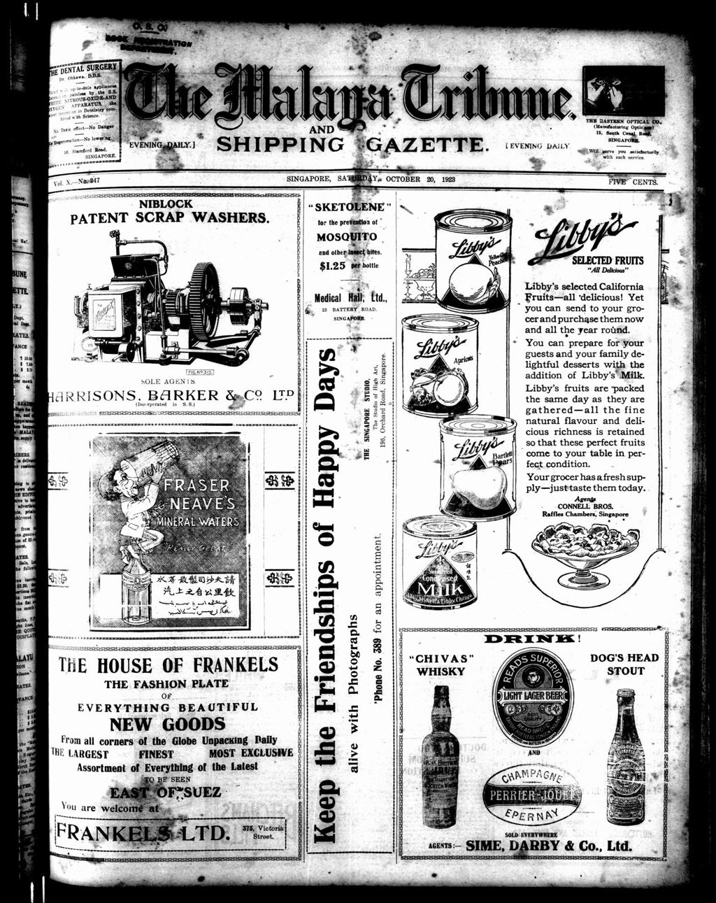 Miniature of Malaya Tribune 20 October 1923