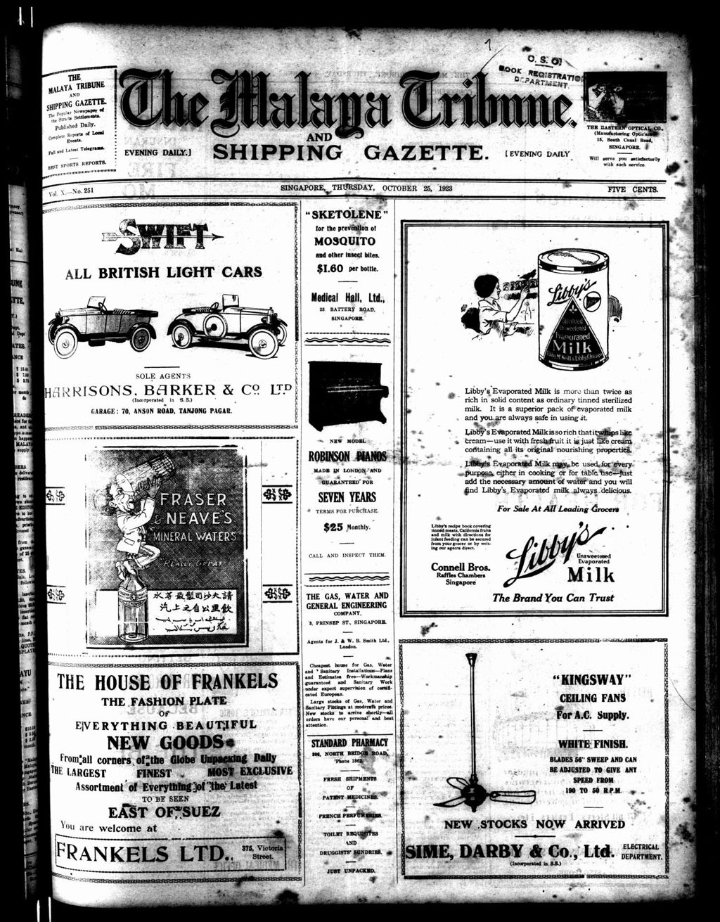 Miniature of Malaya Tribune 25 October 1923