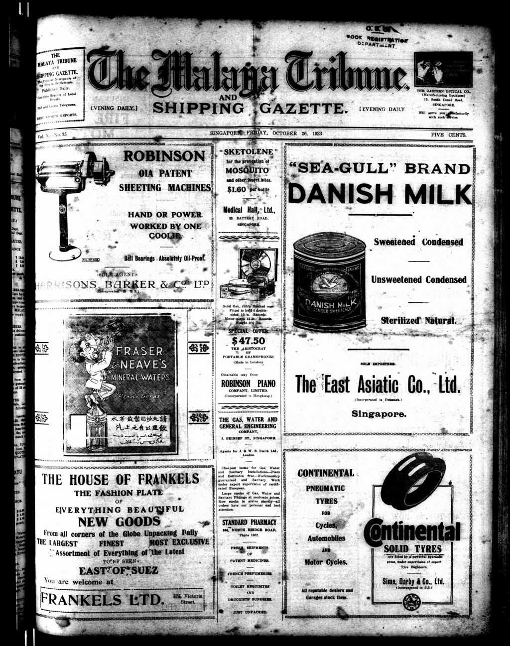 Miniature of Malaya Tribune 26 October 1923