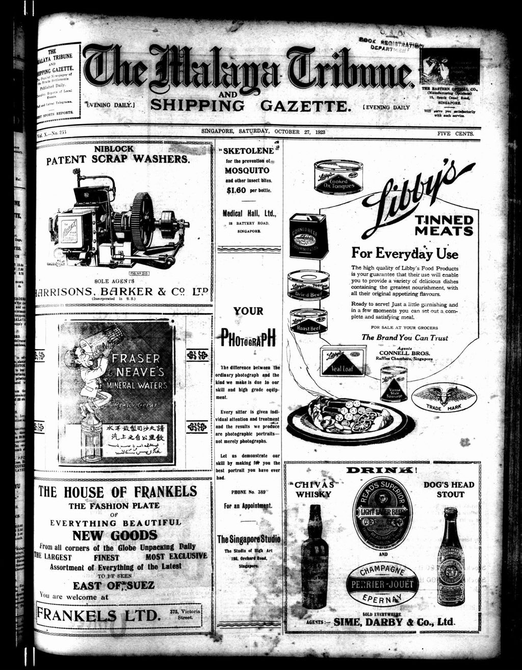 Miniature of Malaya Tribune 27 October 1923