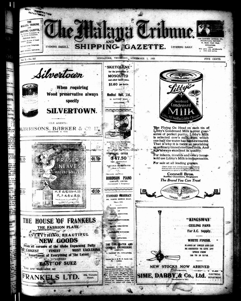 Miniature of Malaya Tribune 01 November 1923