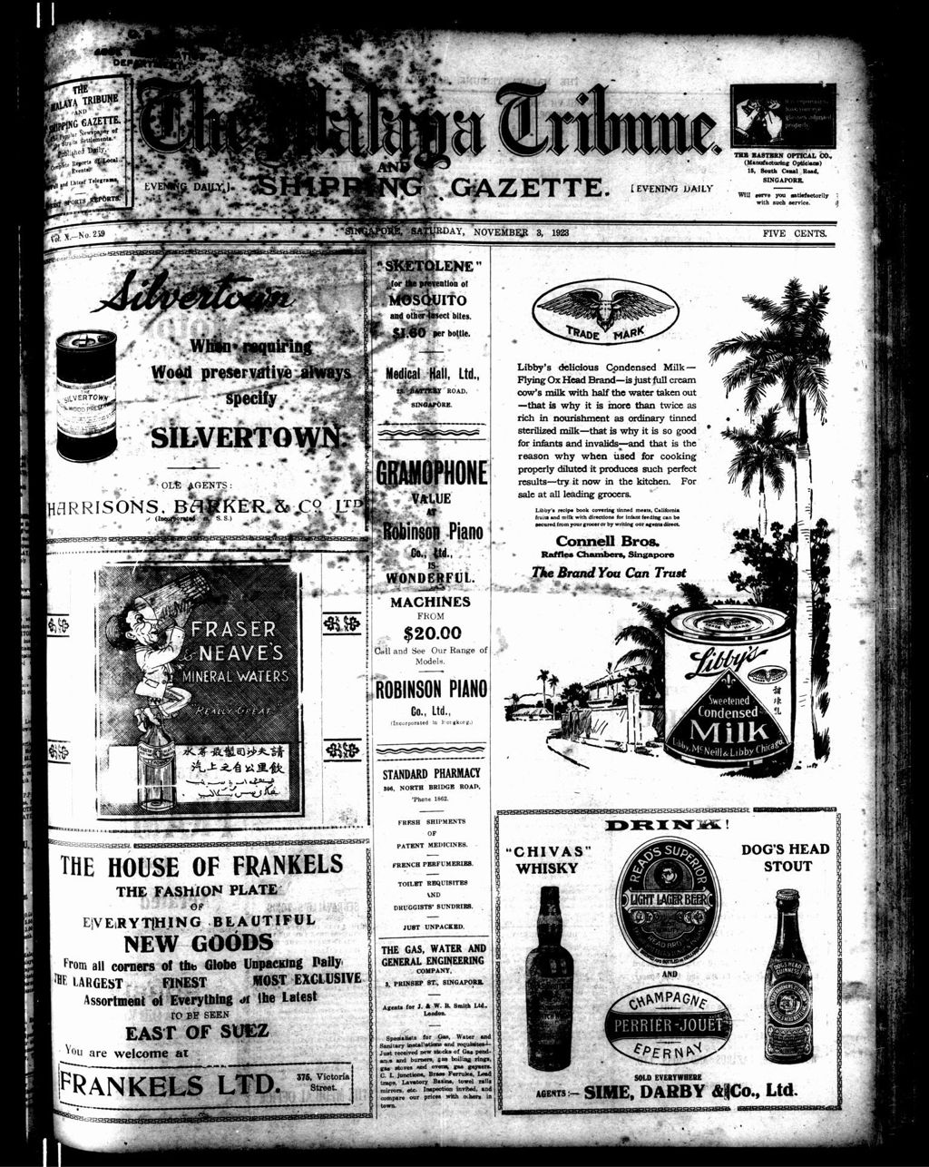 Miniature of Malaya Tribune 03 November 1923