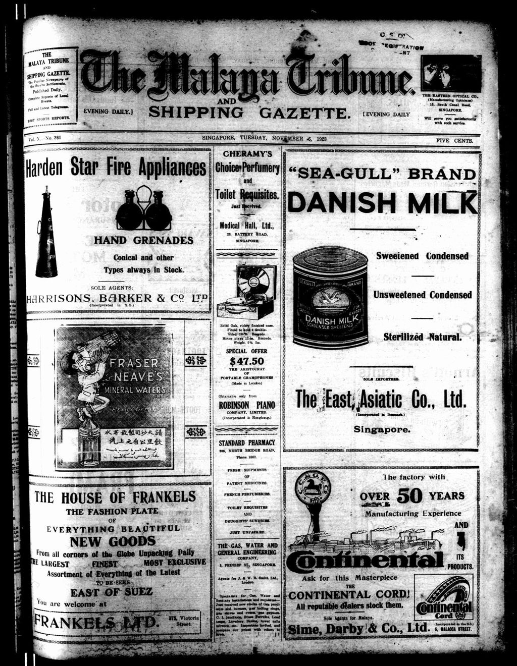 Miniature of Malaya Tribune 06 November 1923