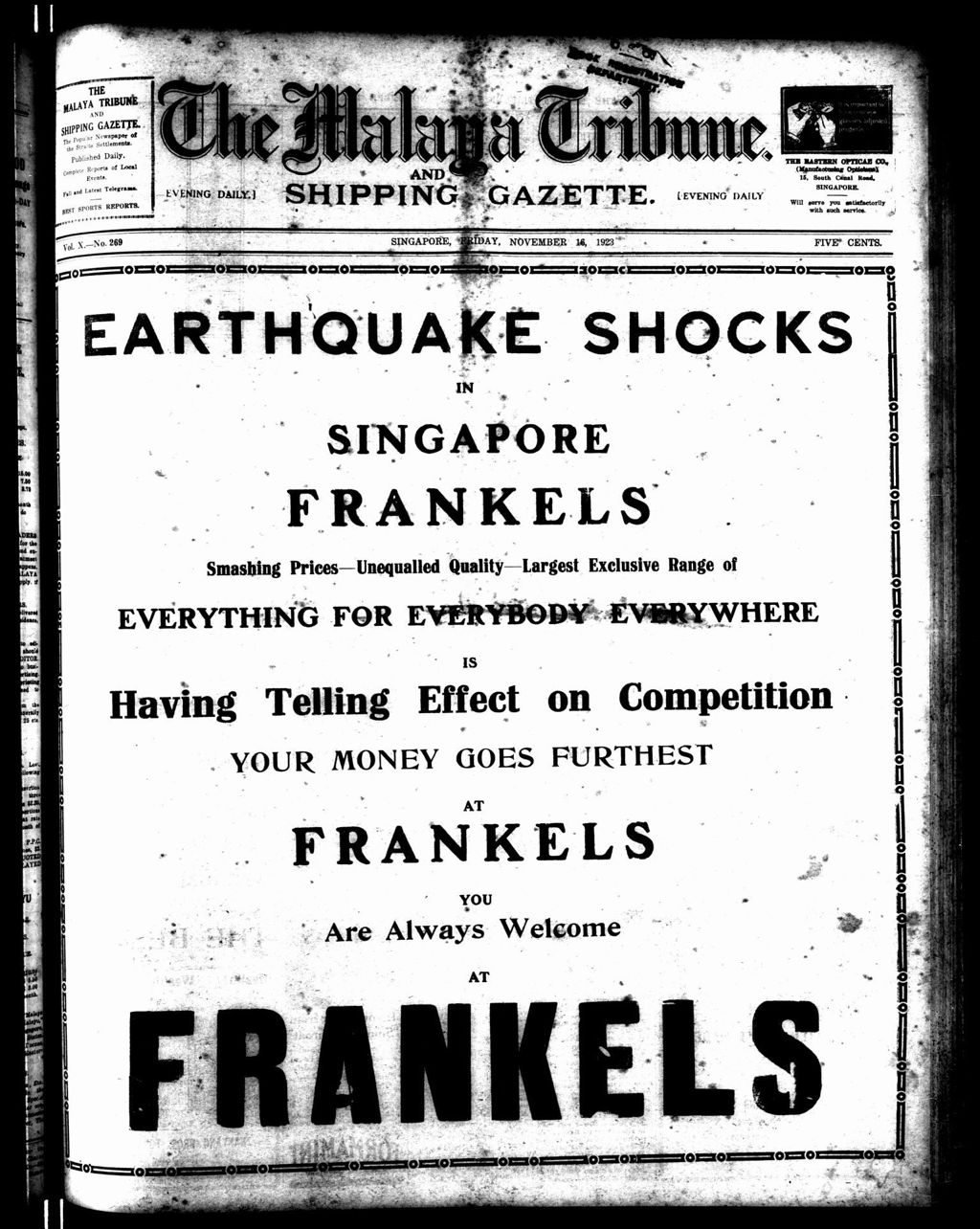 Miniature of Malaya Tribune 16 November 1923