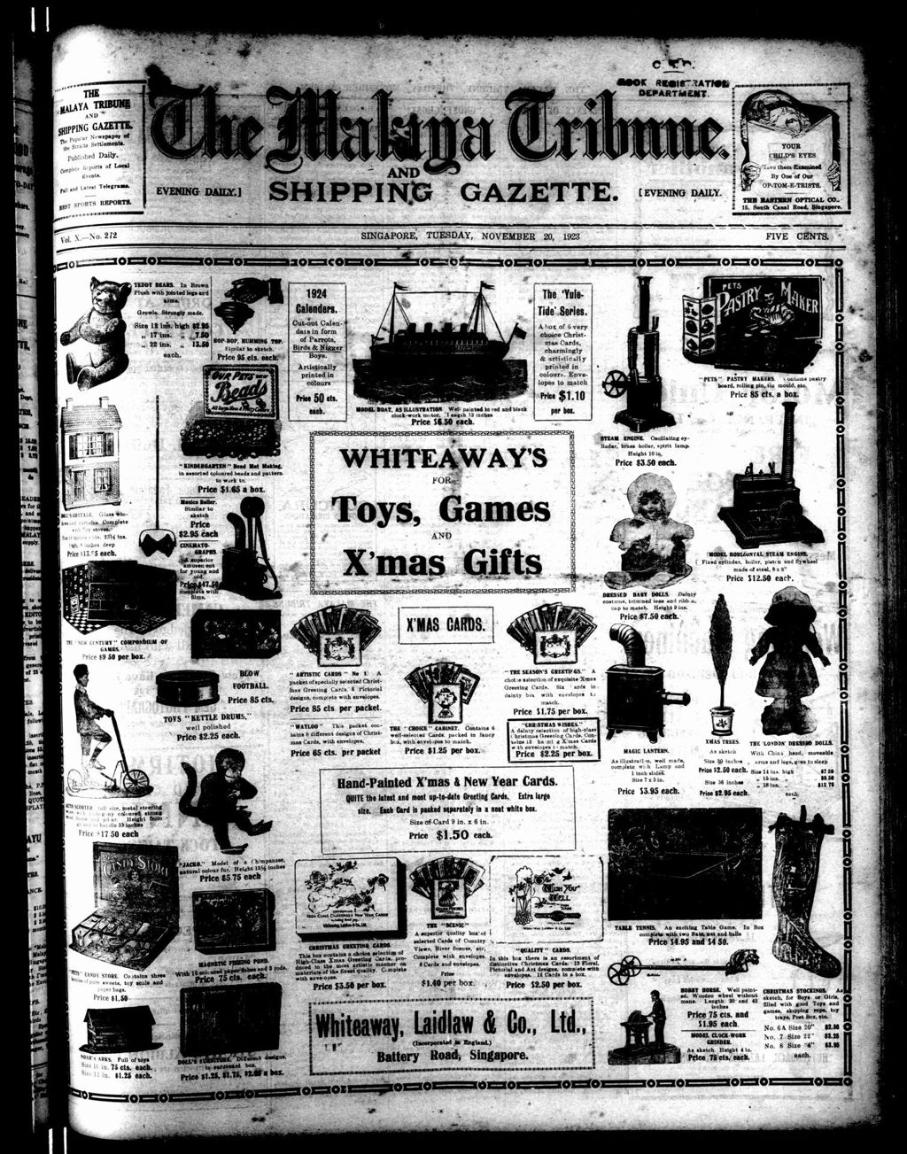 Miniature of Malaya Tribune 20 November 1923