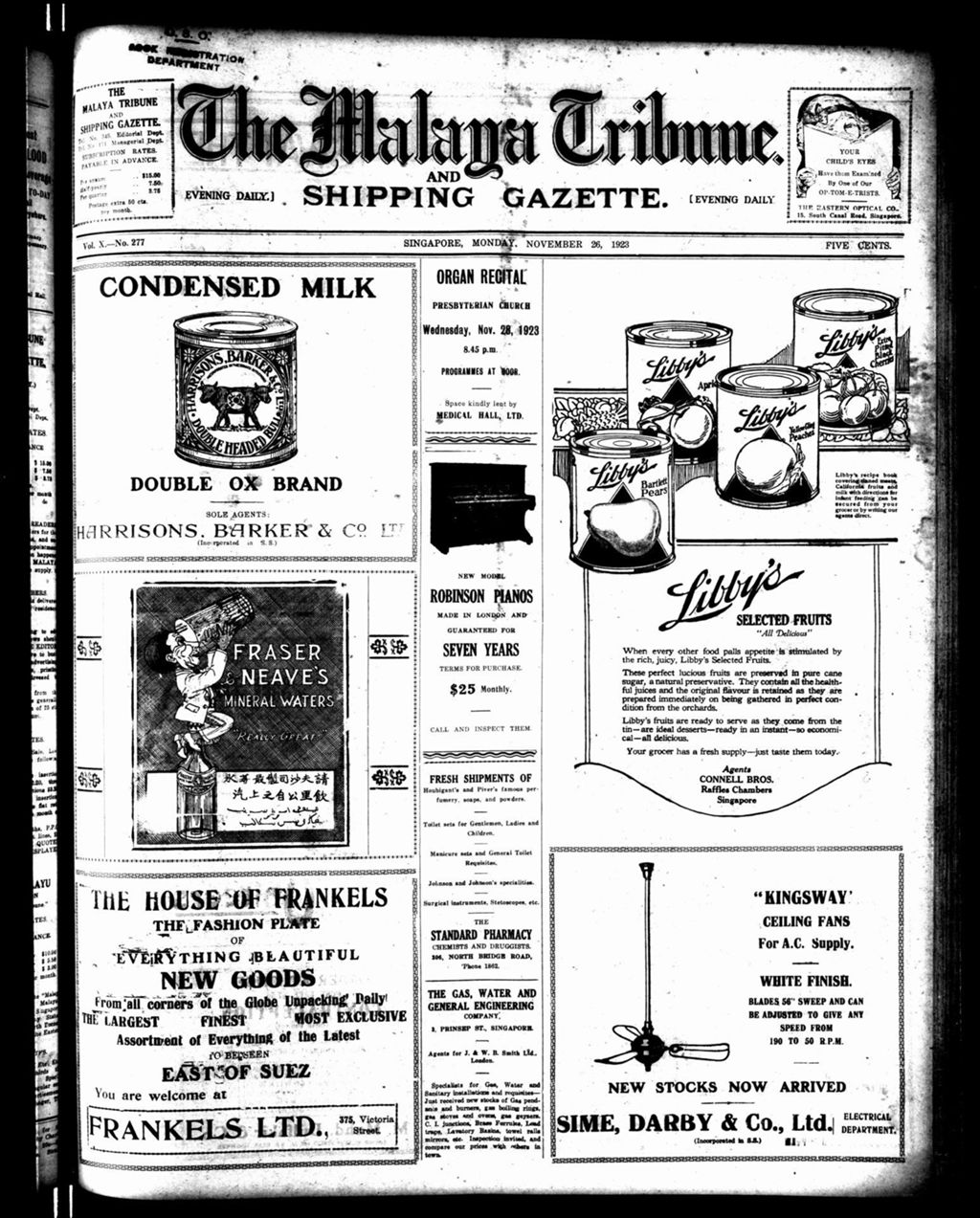 Miniature of Malaya Tribune 26 November 1923