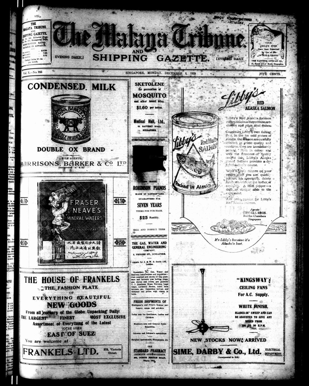 Miniature of Malaya Tribune 03 December 1923