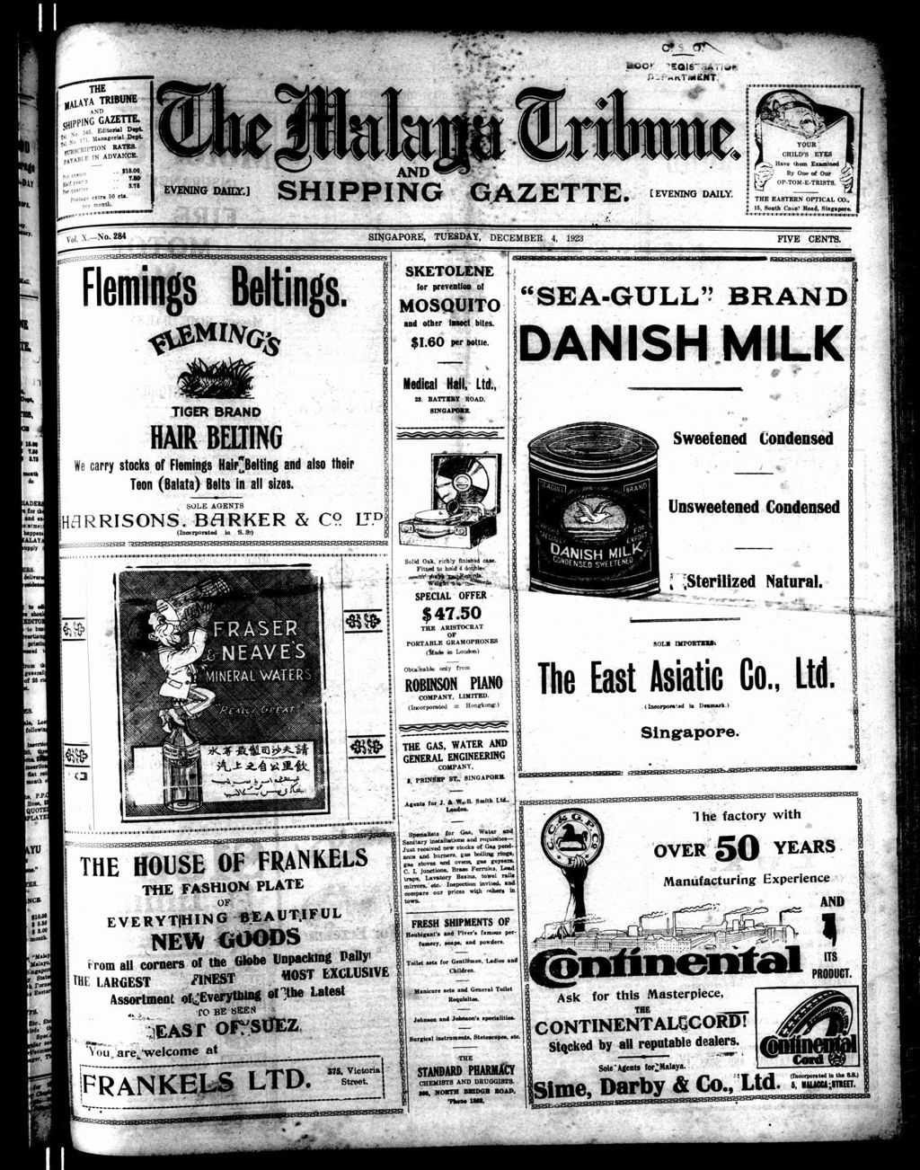 Miniature of Malaya Tribune 04 December 1923