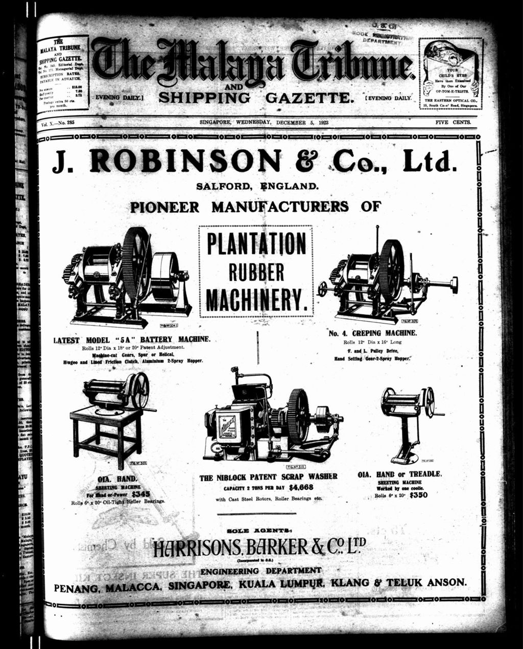 Miniature of Malaya Tribune 05 December 1923