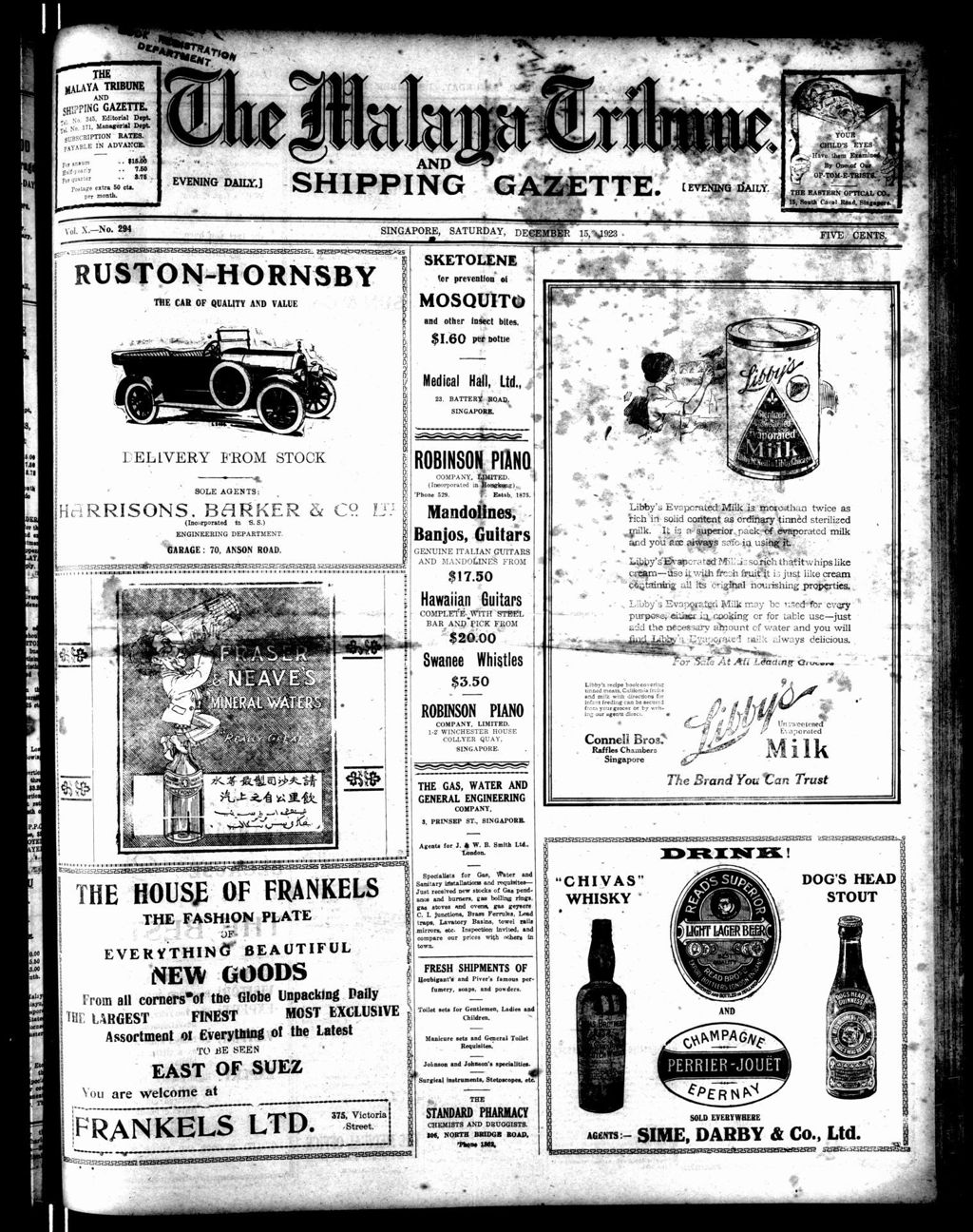 Miniature of Malaya Tribune 15 December 1923