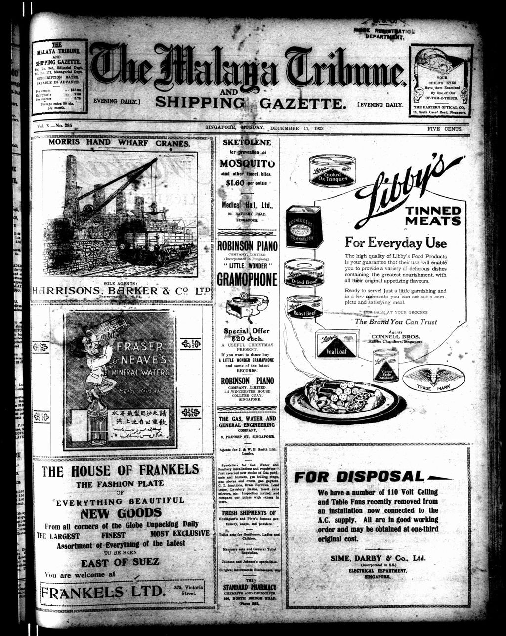 Miniature of Malaya Tribune 17 December 1923