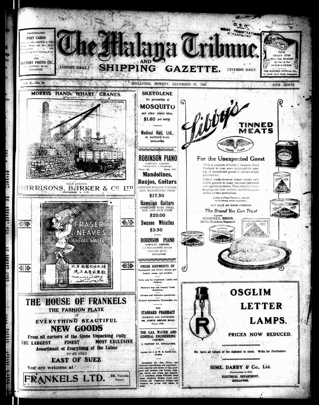 Miniature of Malaya Tribune 31 December 1923