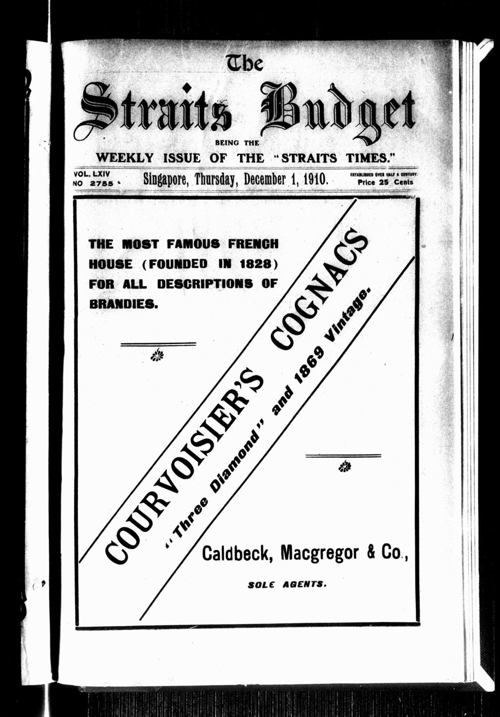 Miniature of Straits Budget 01 December 1910