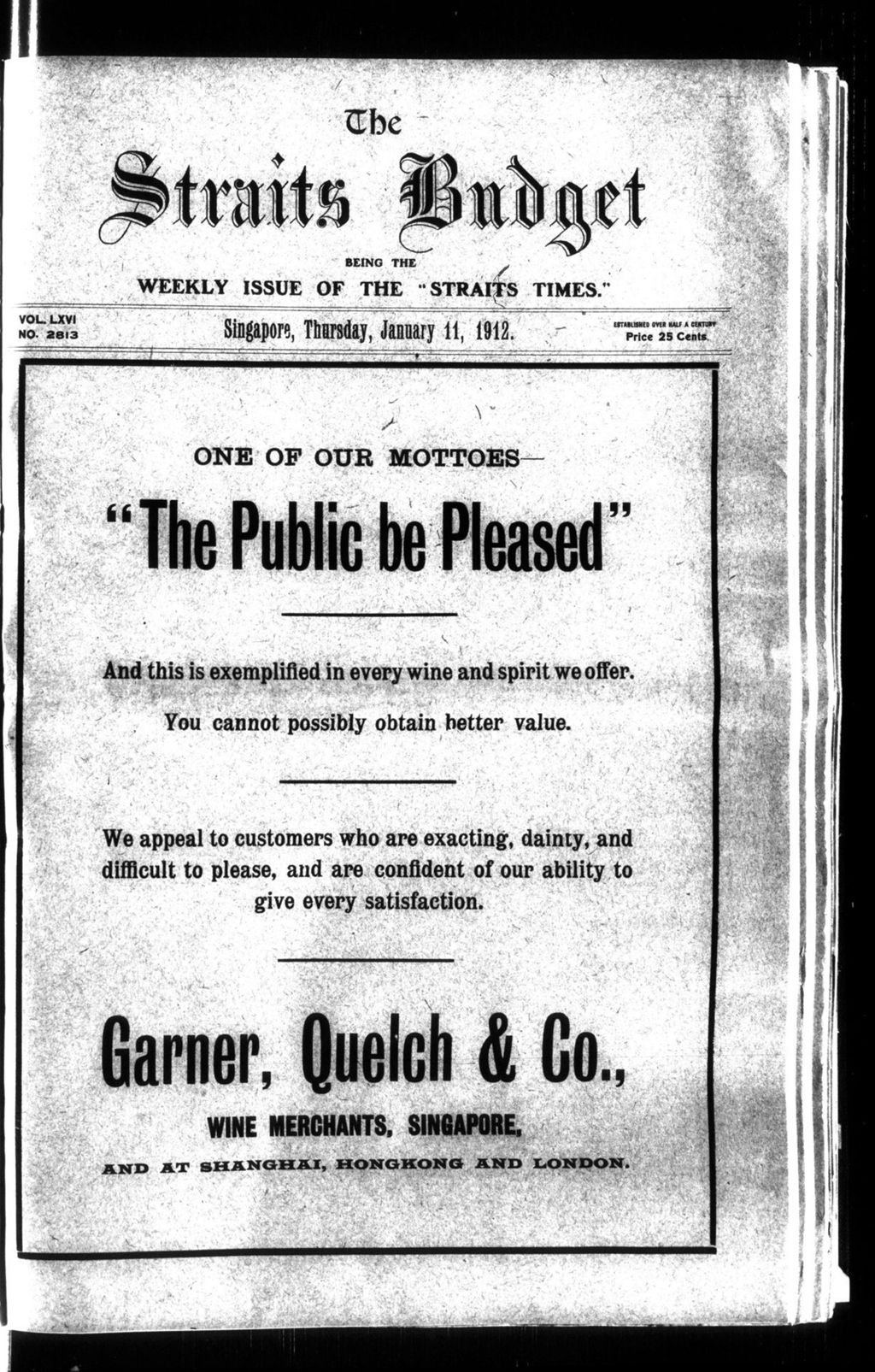 Miniature of Straits Budget 11 January 1912