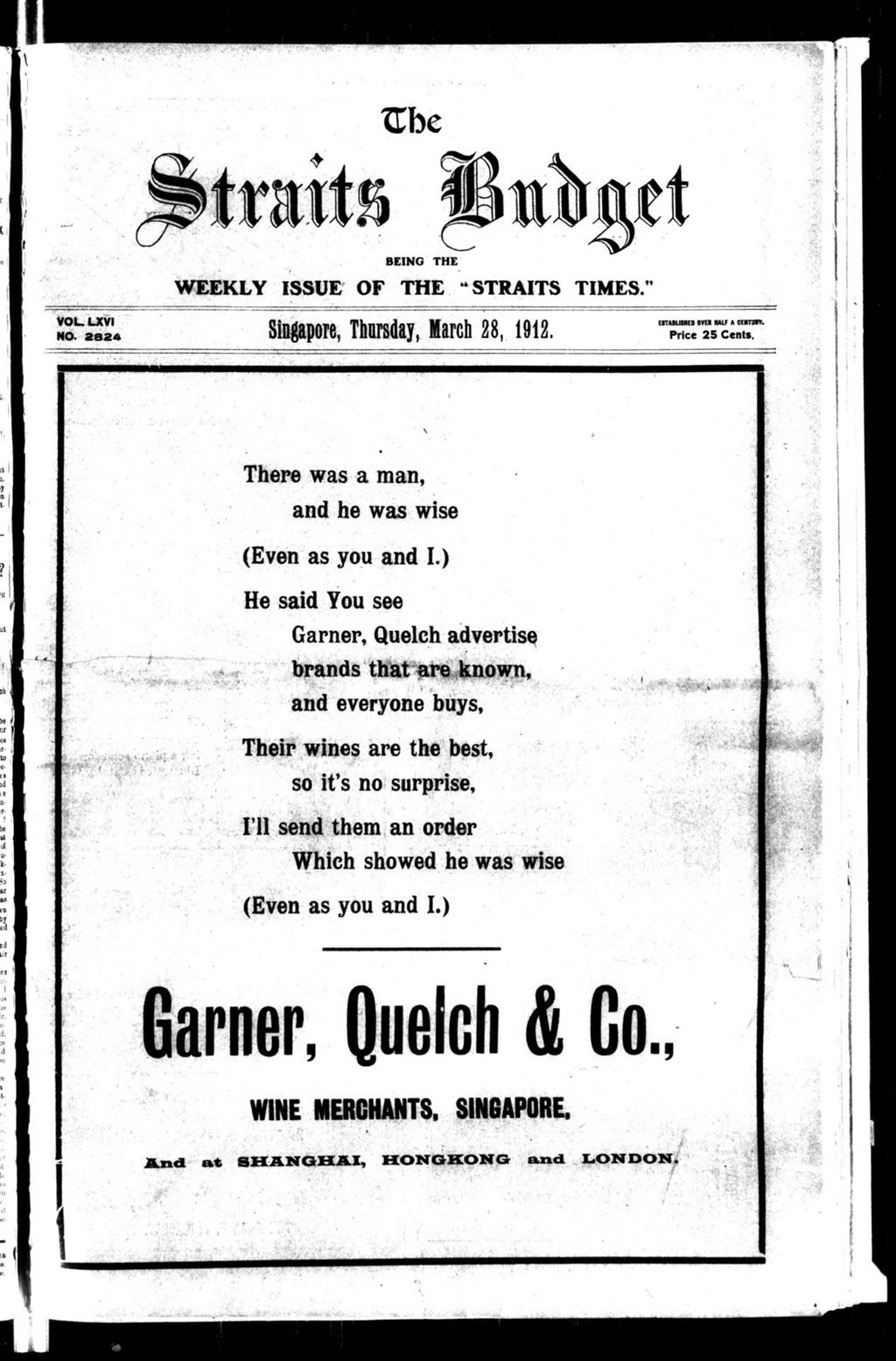 Miniature of Straits Budget 28 March 1912