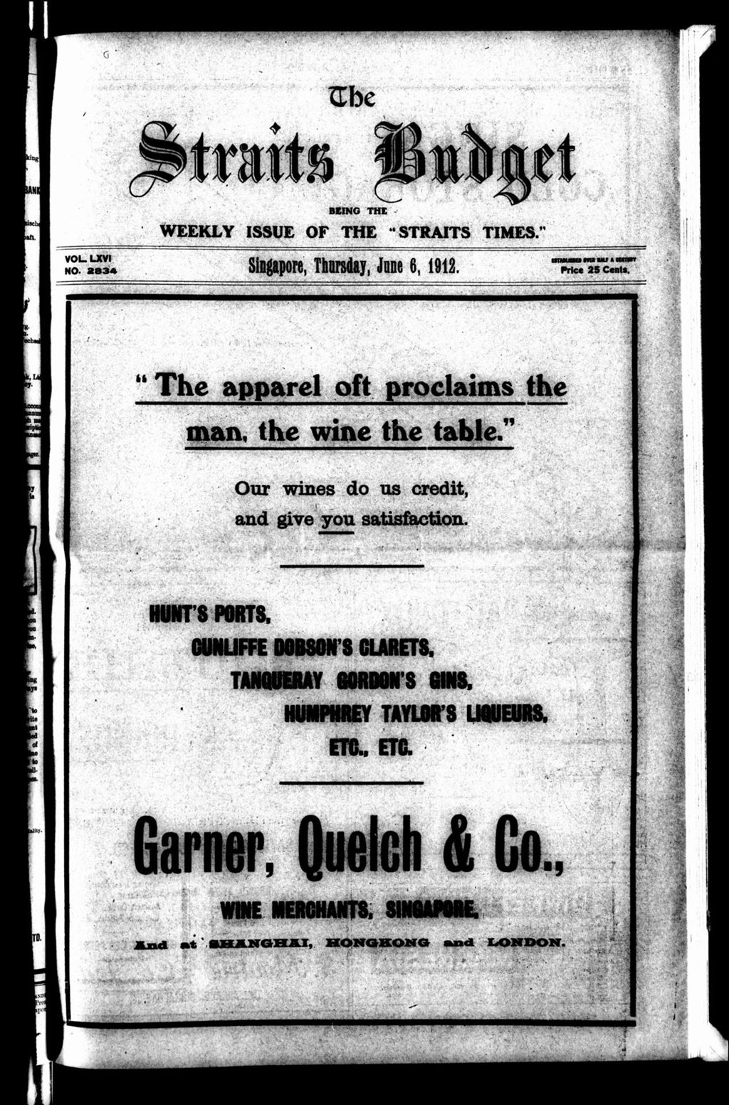 Miniature of Straits Budget 06 June 1912