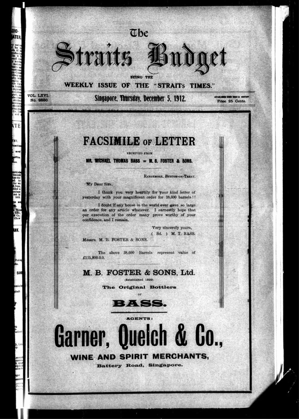 Miniature of Straits Budget 05 December 1912