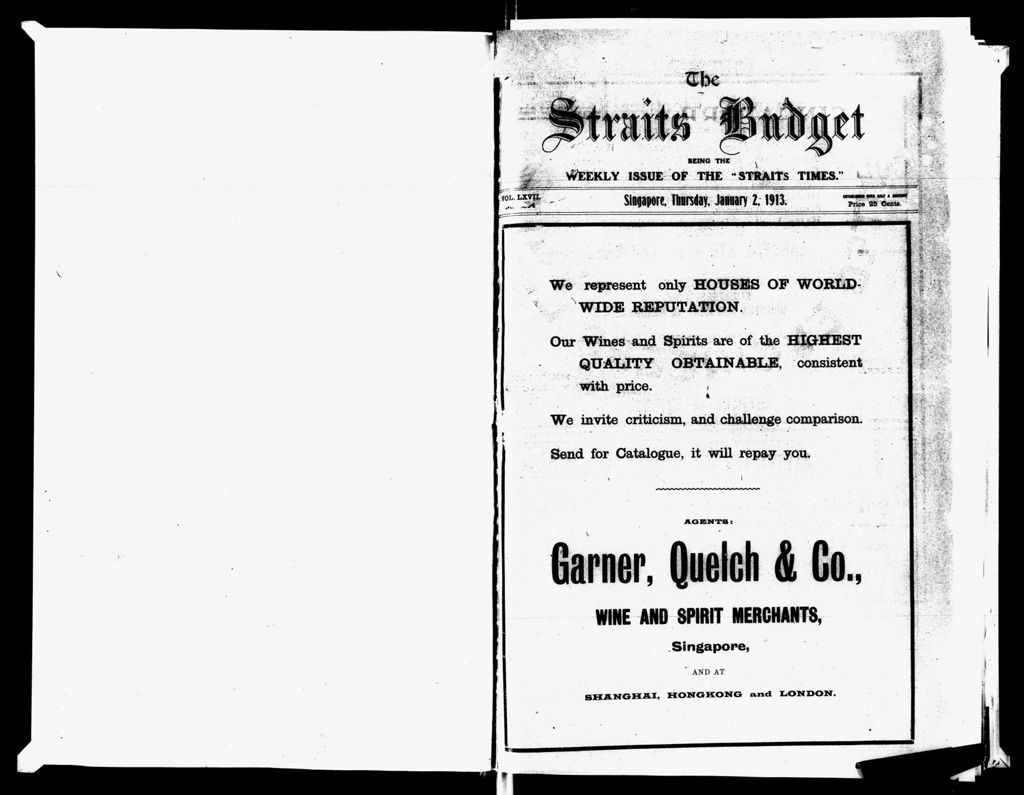 Miniature of Straits Budget 02 January 1913