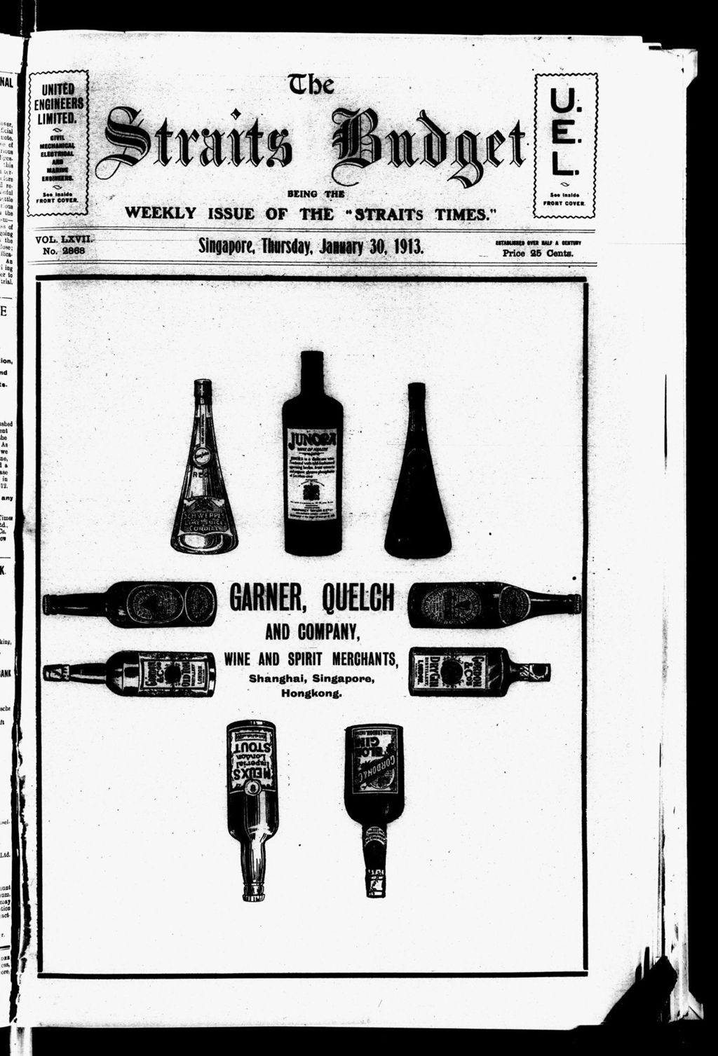 Miniature of Straits Budget 30 January 1913