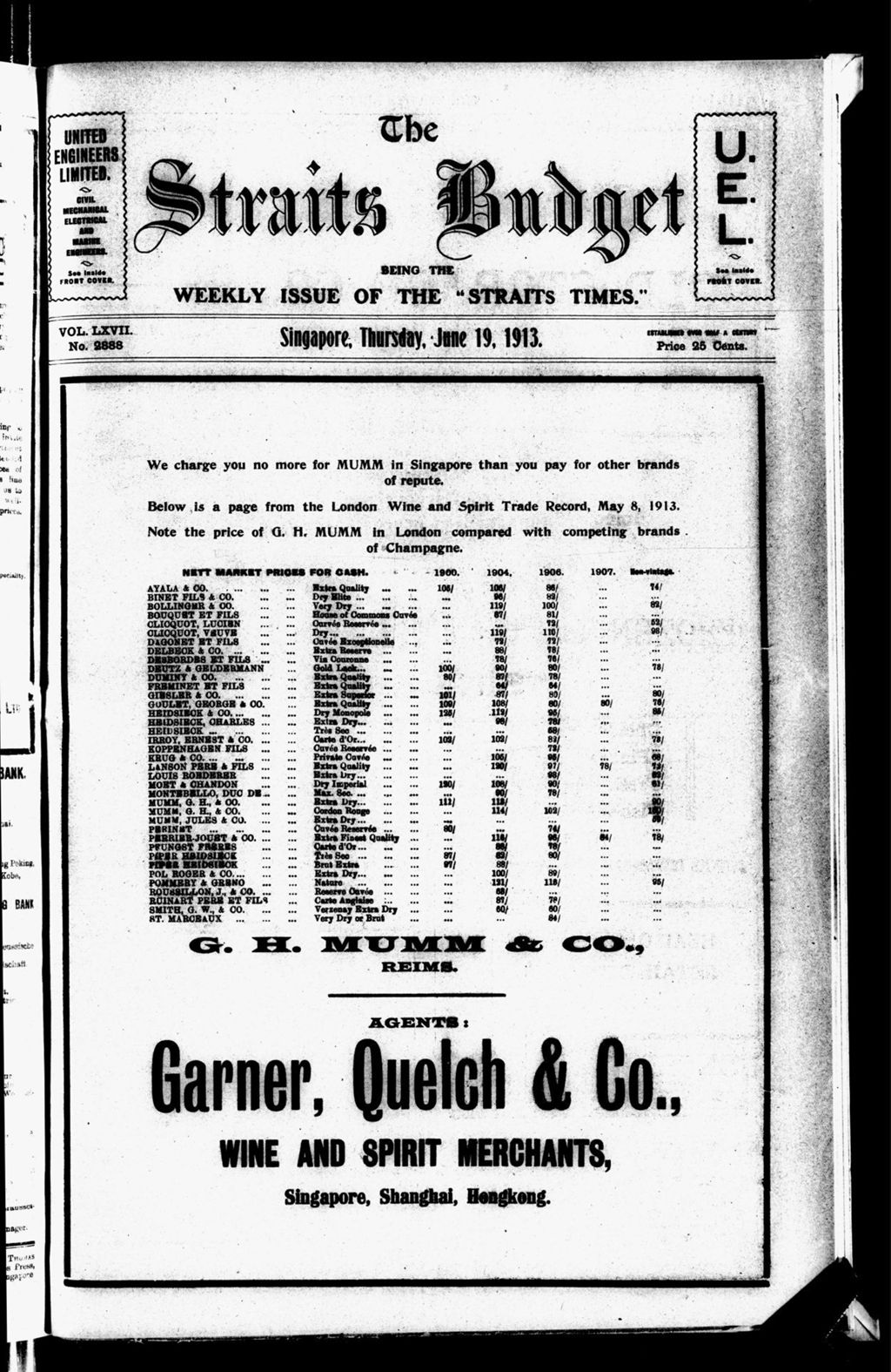 Miniature of Straits Budget 19 June 1913