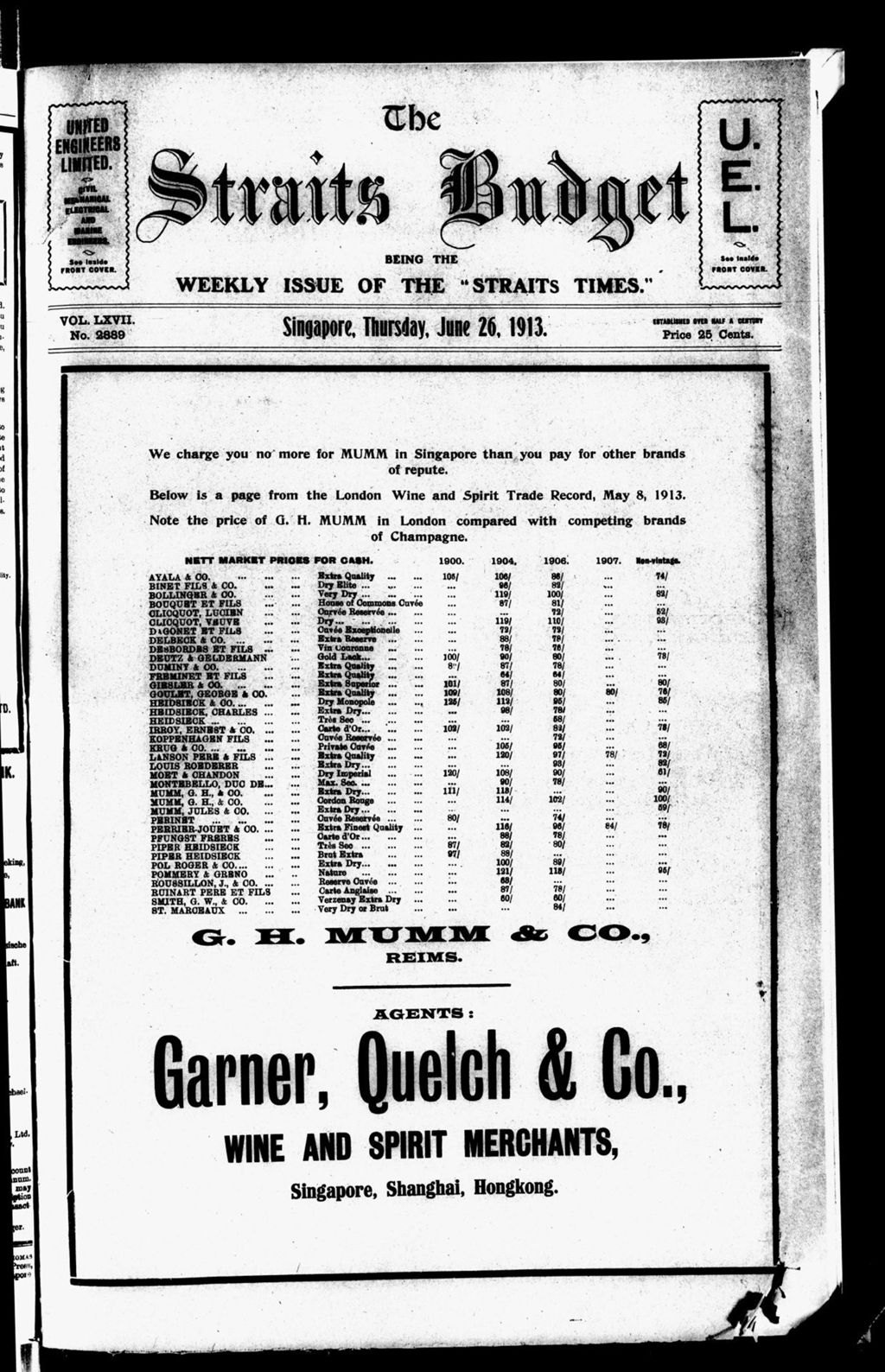 Miniature of Straits Budget 26 June 1913