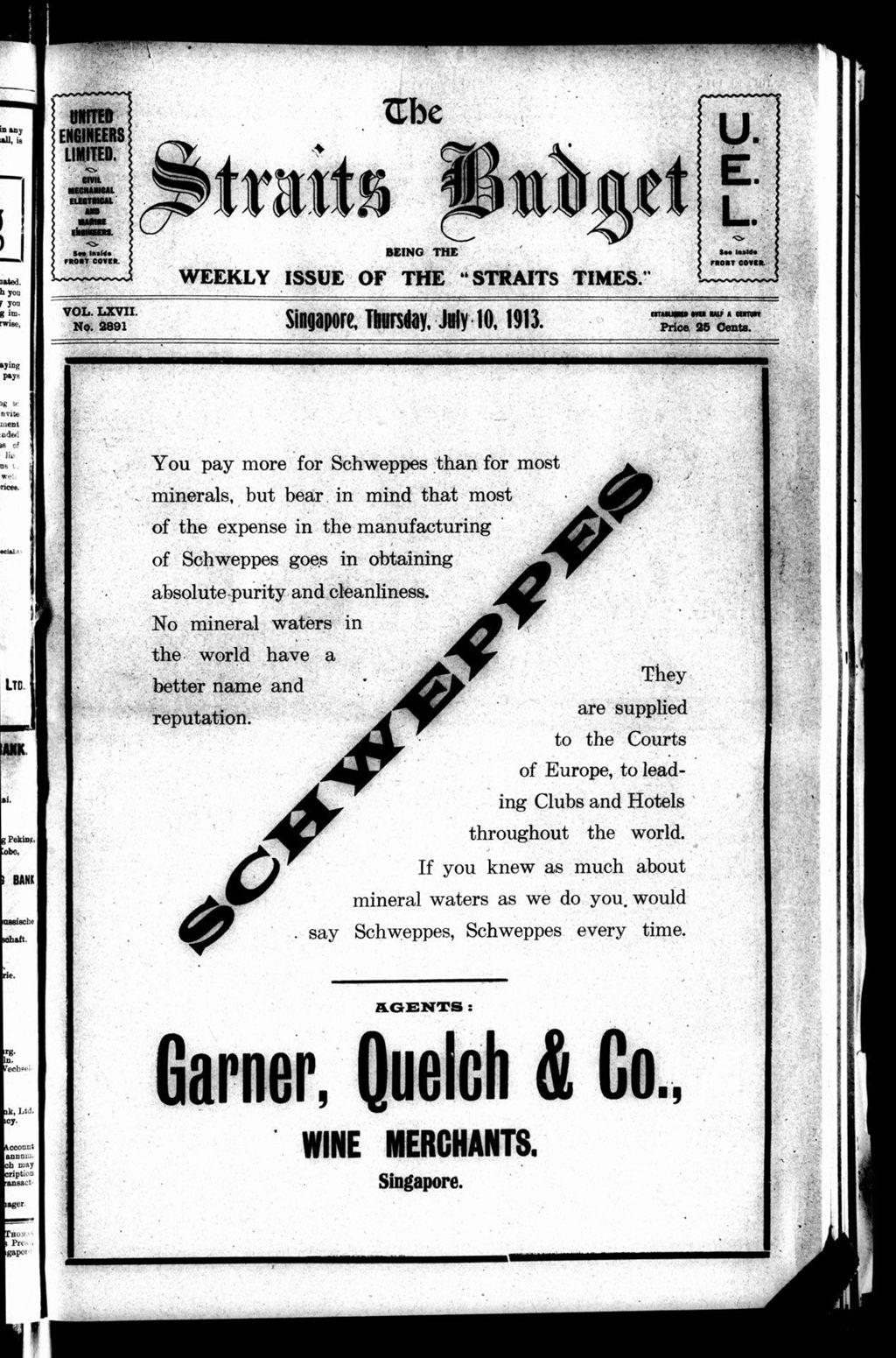 Miniature of Straits Budget 10 July 1913