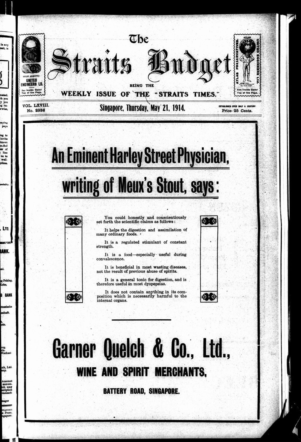 Miniature of Straits Budget 21 May 1914