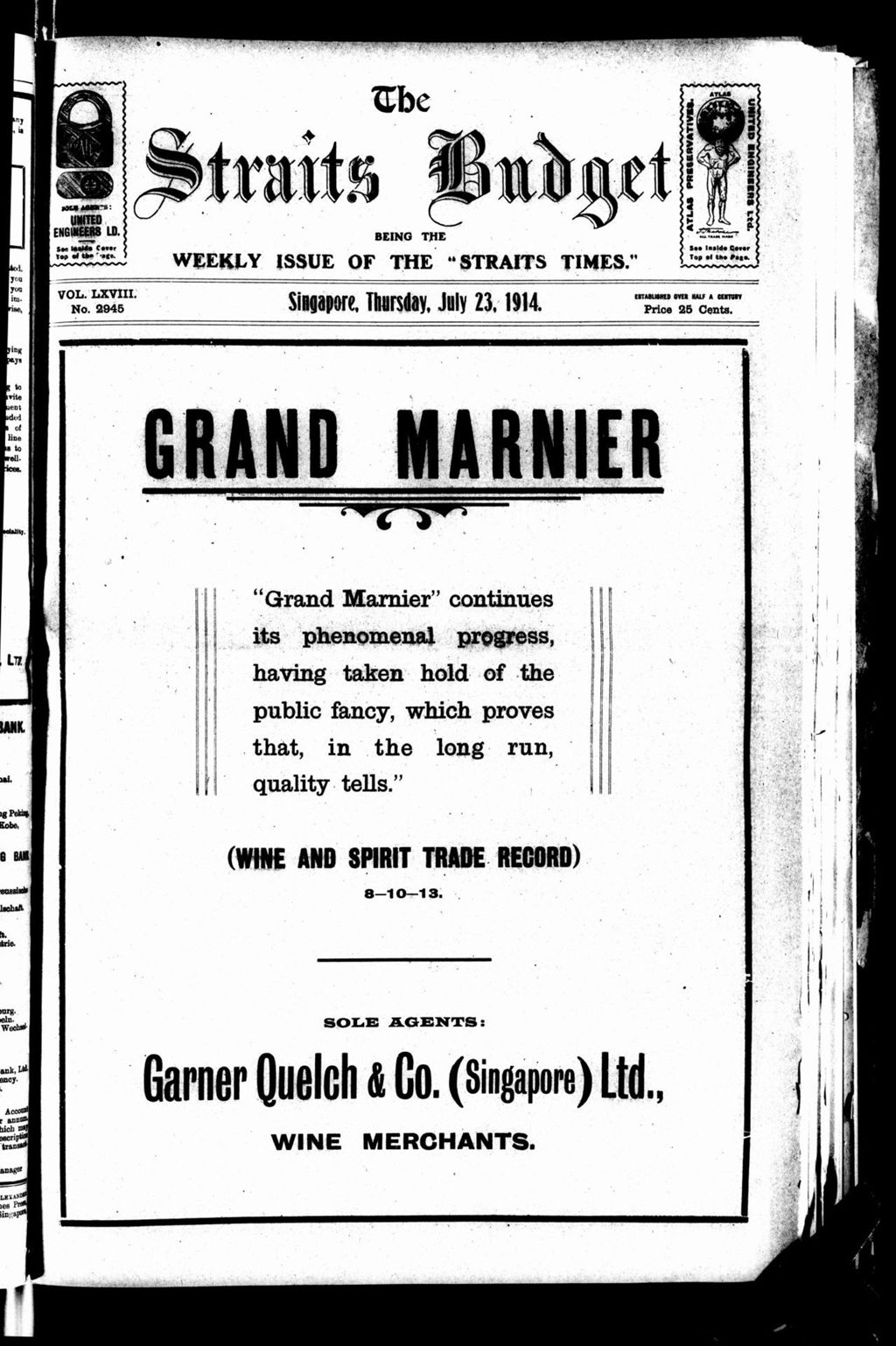 Miniature of Straits Budget 23 July 1914