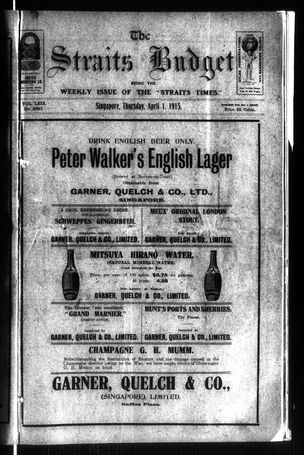 Miniature of Straits Budget 01 April 1915