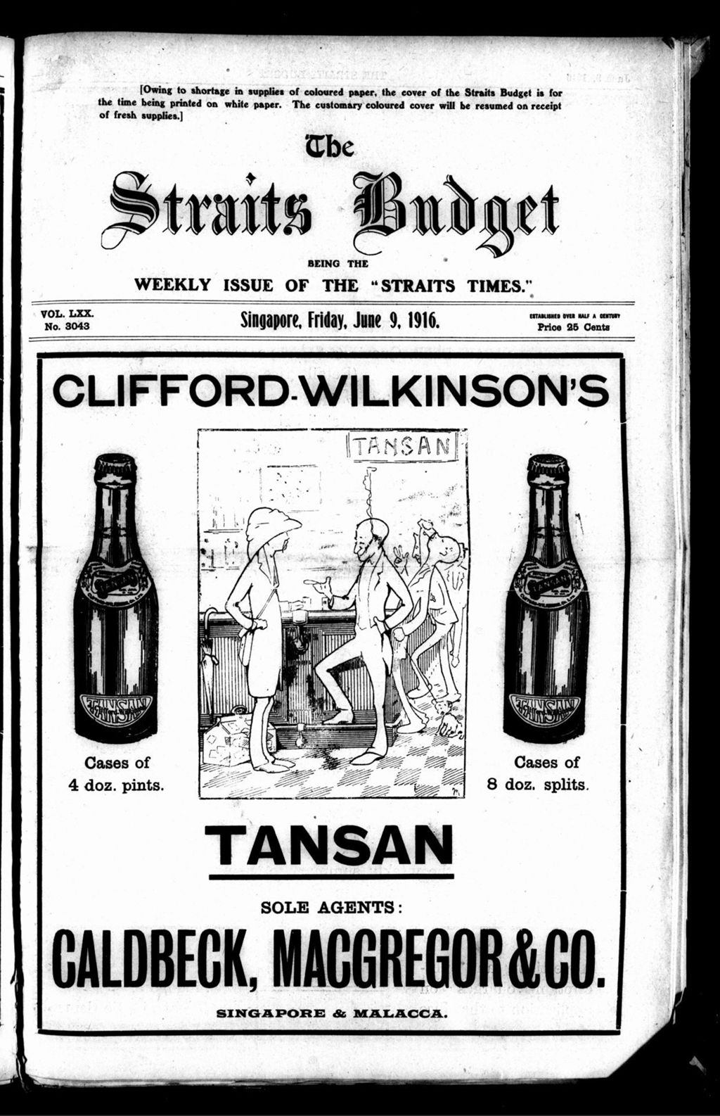 Miniature of Straits Budget 09 June 1916