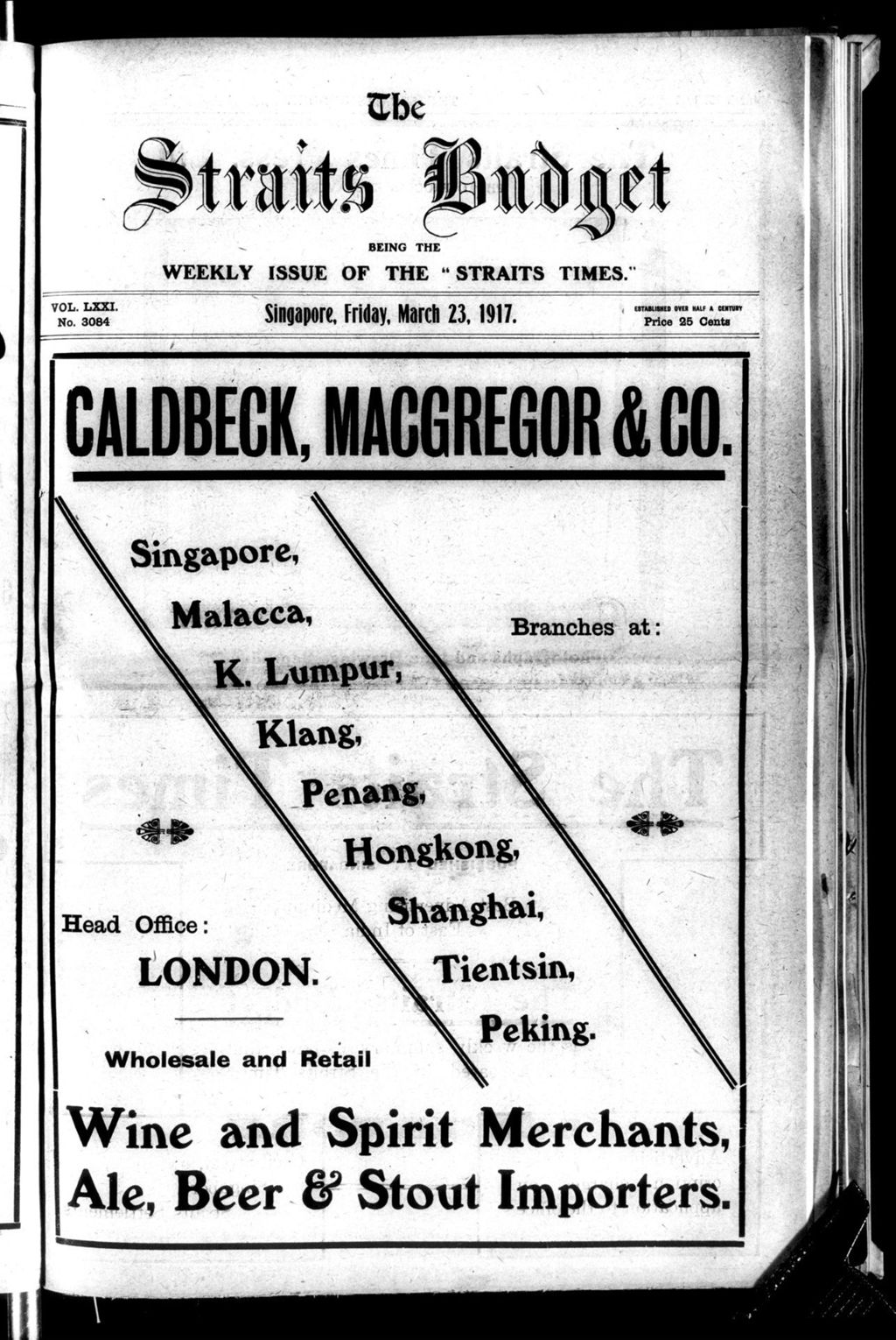 Miniature of Straits Budget 23 March 1917