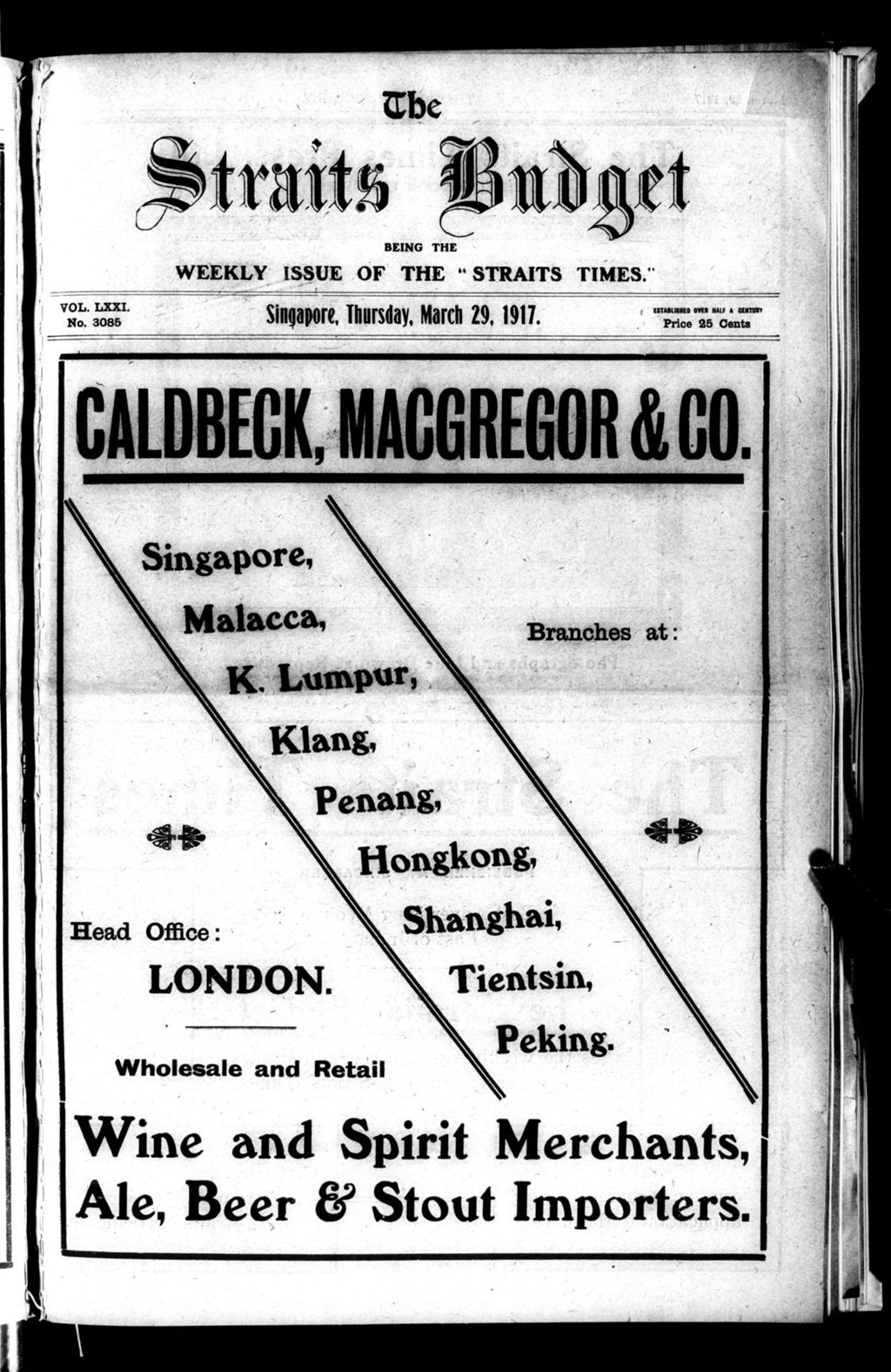 Miniature of Straits Budget 29 March 1917