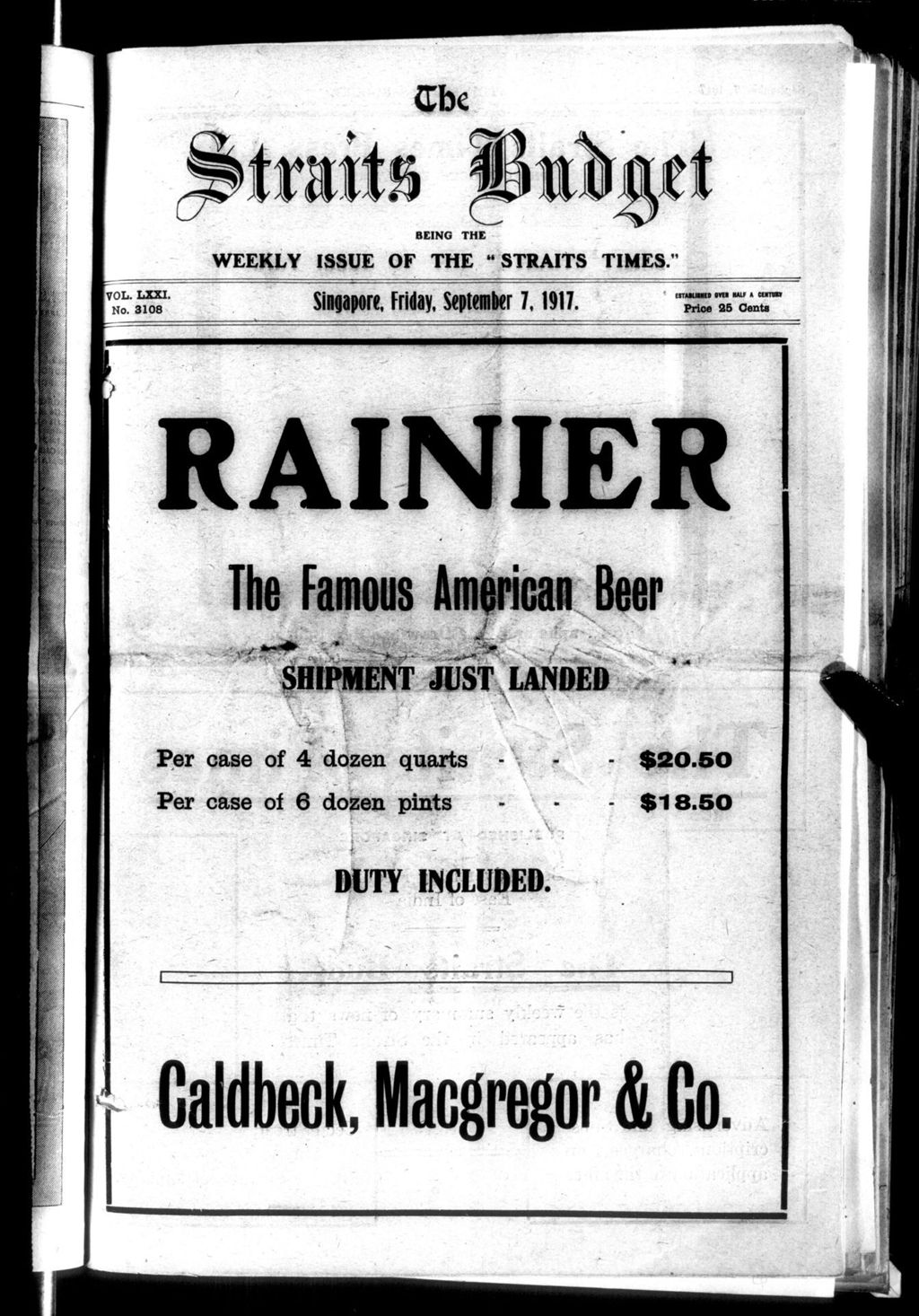 Miniature of Straits Budget 07 September 1917