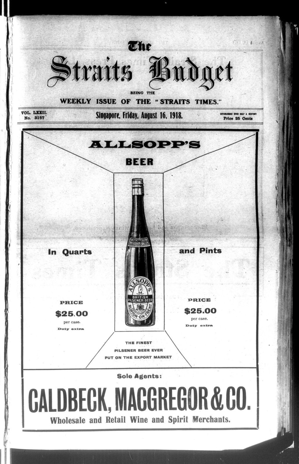 Miniature of Straits Budget 16 August 1918