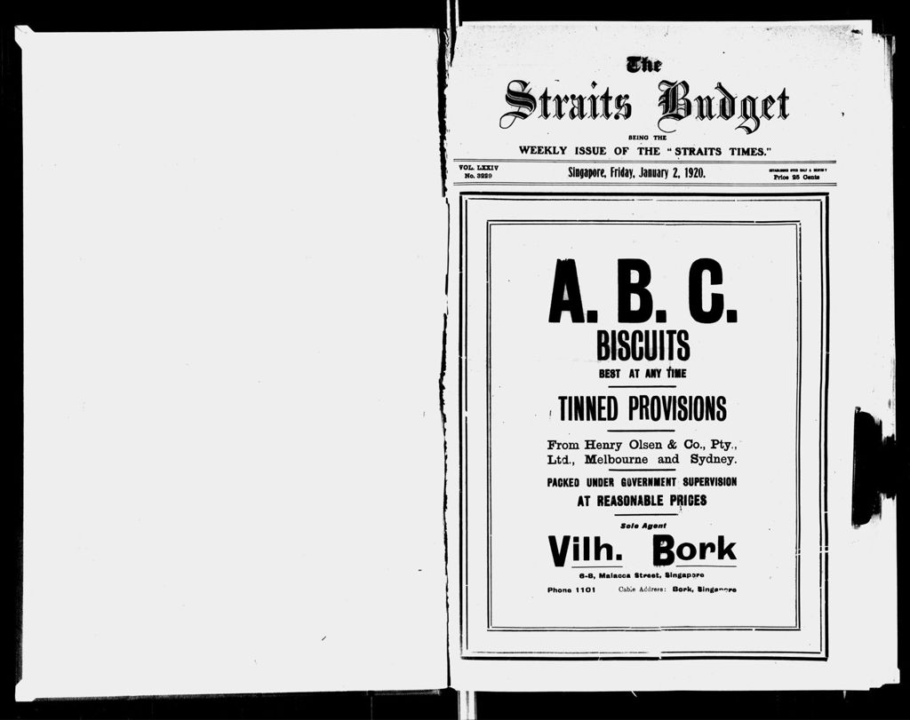 Miniature of Straits Budget 02 January 1920