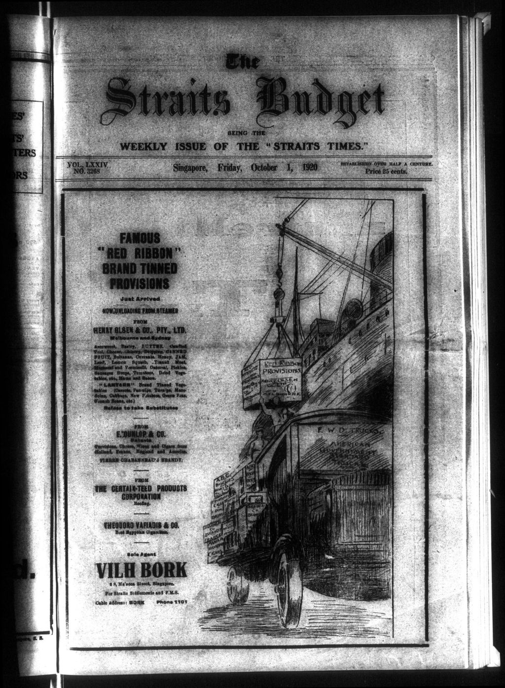 Miniature of Straits Budget 01 October 1920