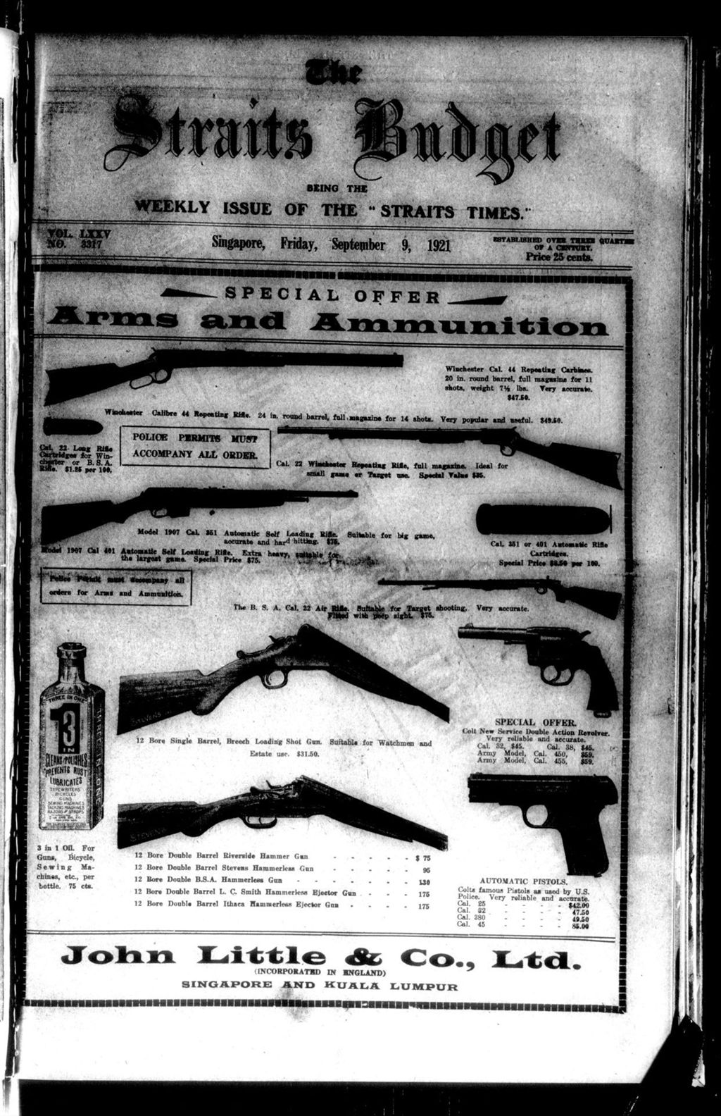 Miniature of Straits Budget 09 September 1921