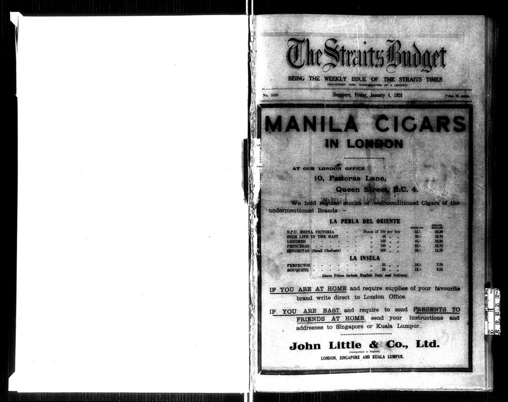 Miniature of Straits Budget 04 January 1924