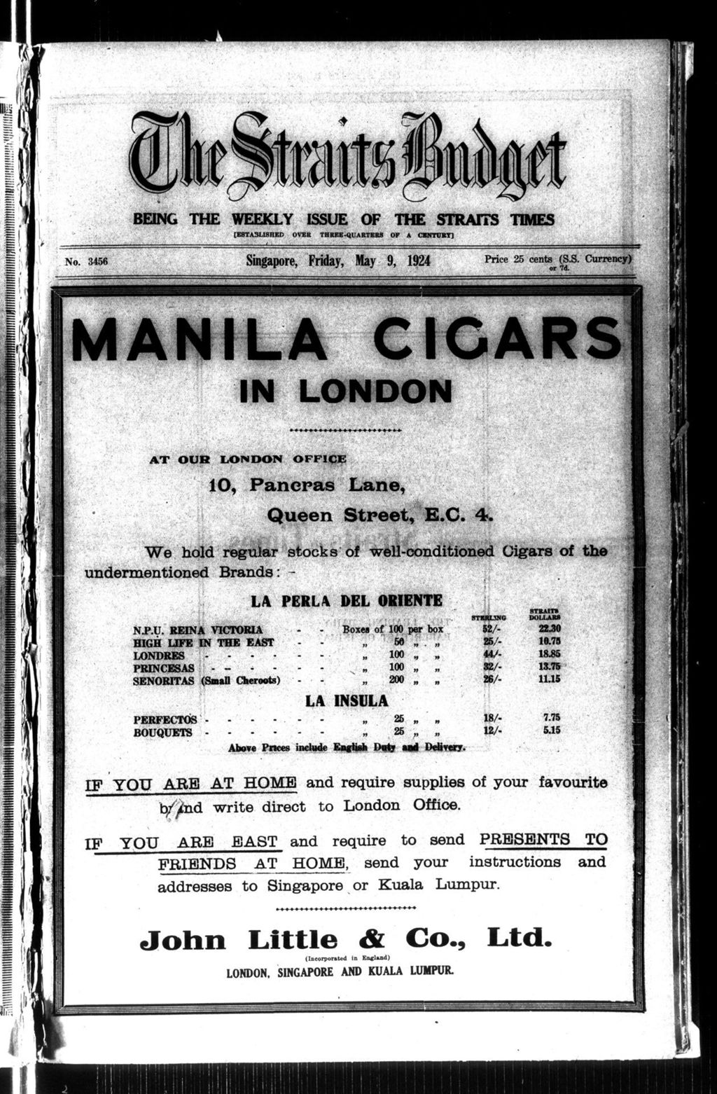 Miniature of Straits Budget 09 May 1924