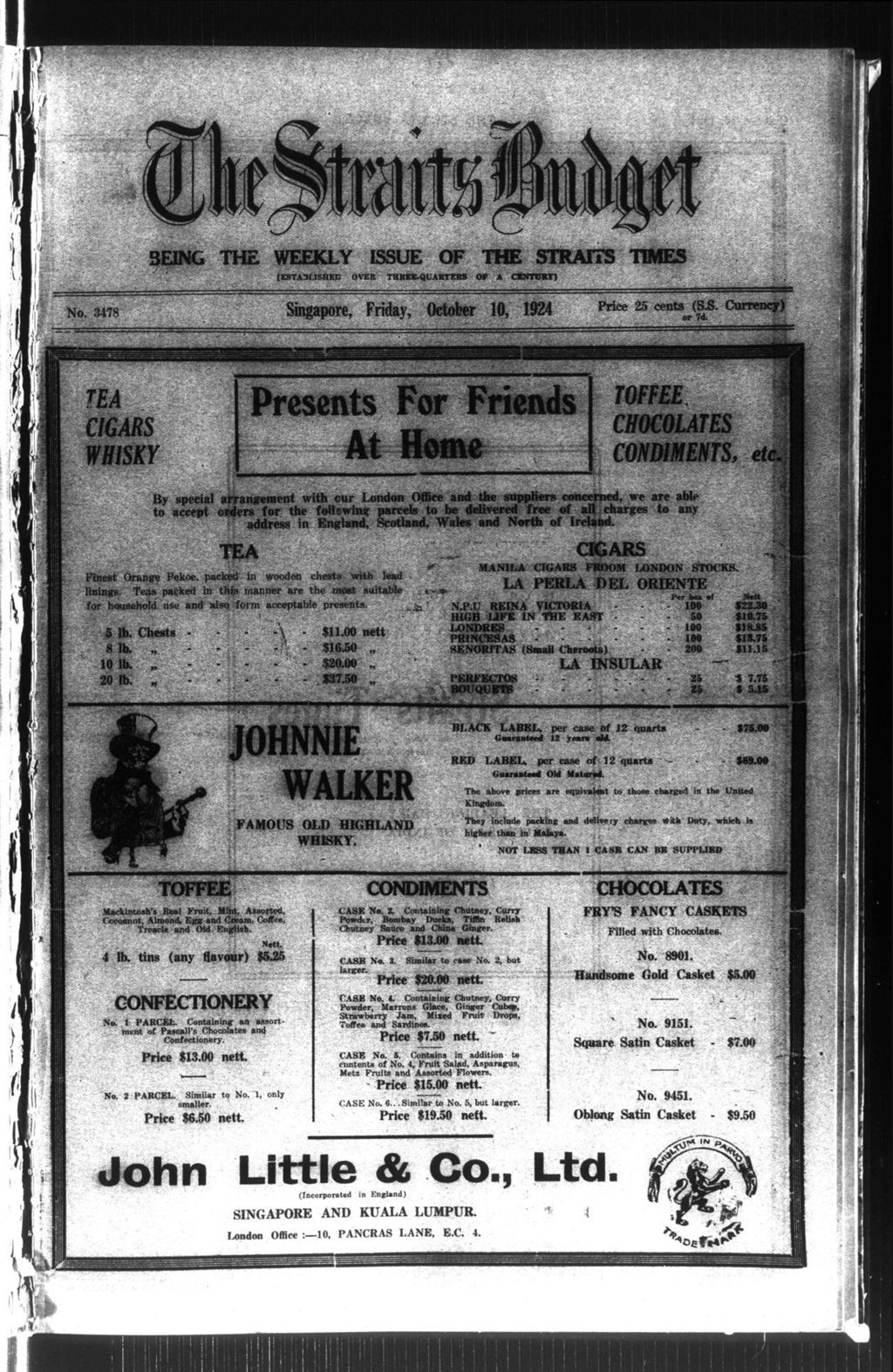 Miniature of Straits Budget 10 October 1924