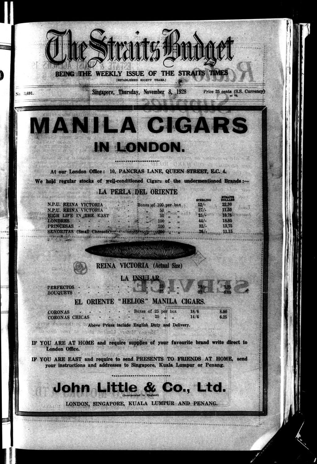 Miniature of Straits Budget 08 November 1928