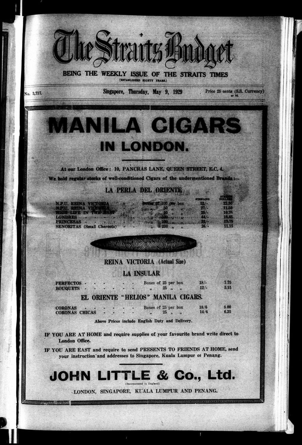 Miniature of Straits Budget 09 May 1929