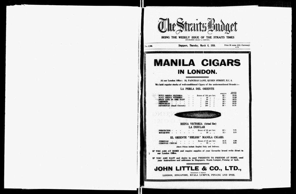 Miniature of Straits Budget 06 March 1930