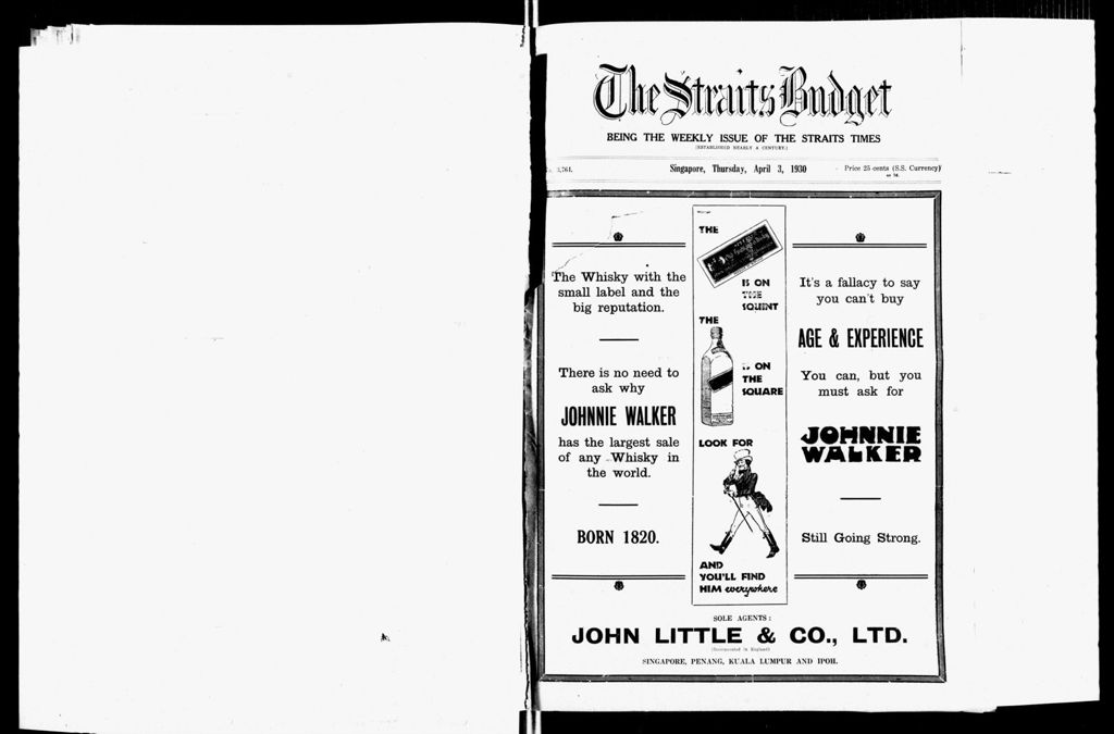 Miniature of Straits Budget 03 April 1930