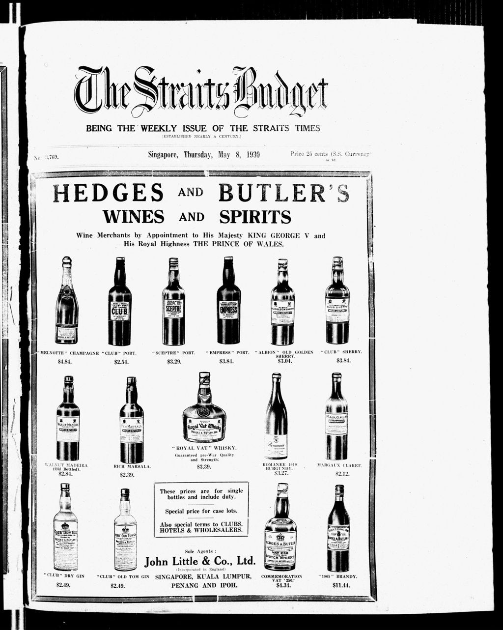 Miniature of Straits Budget 08 May 1930