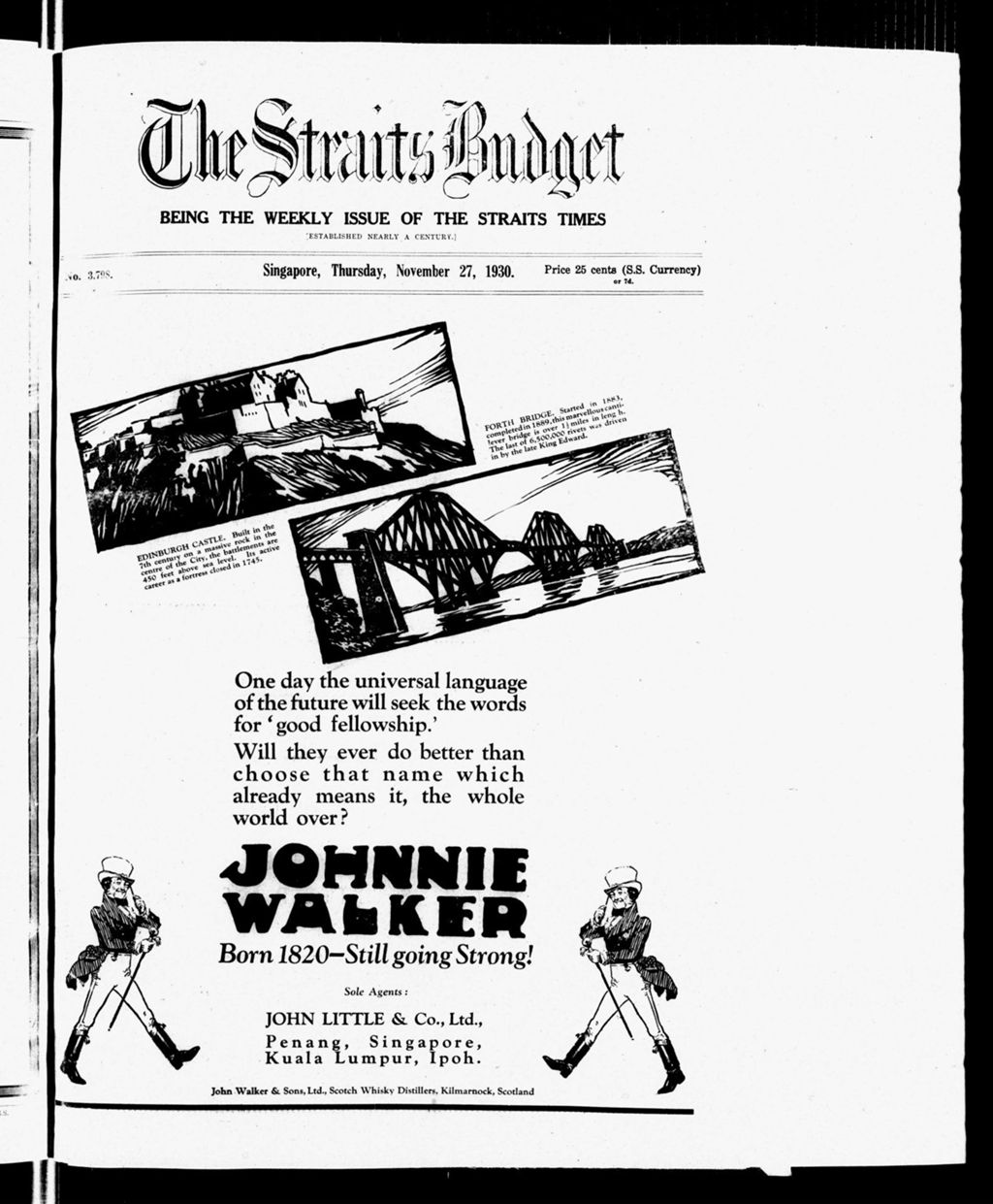 Miniature of Straits Budget 27 November 1930