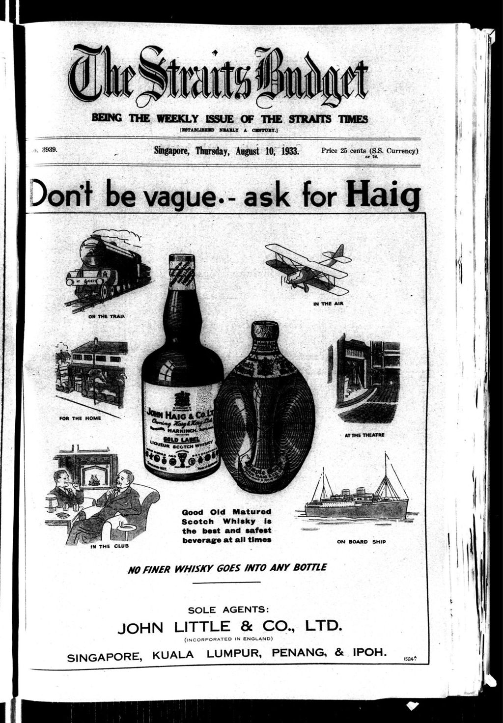 Miniature of Straits Budget 10 August 1933