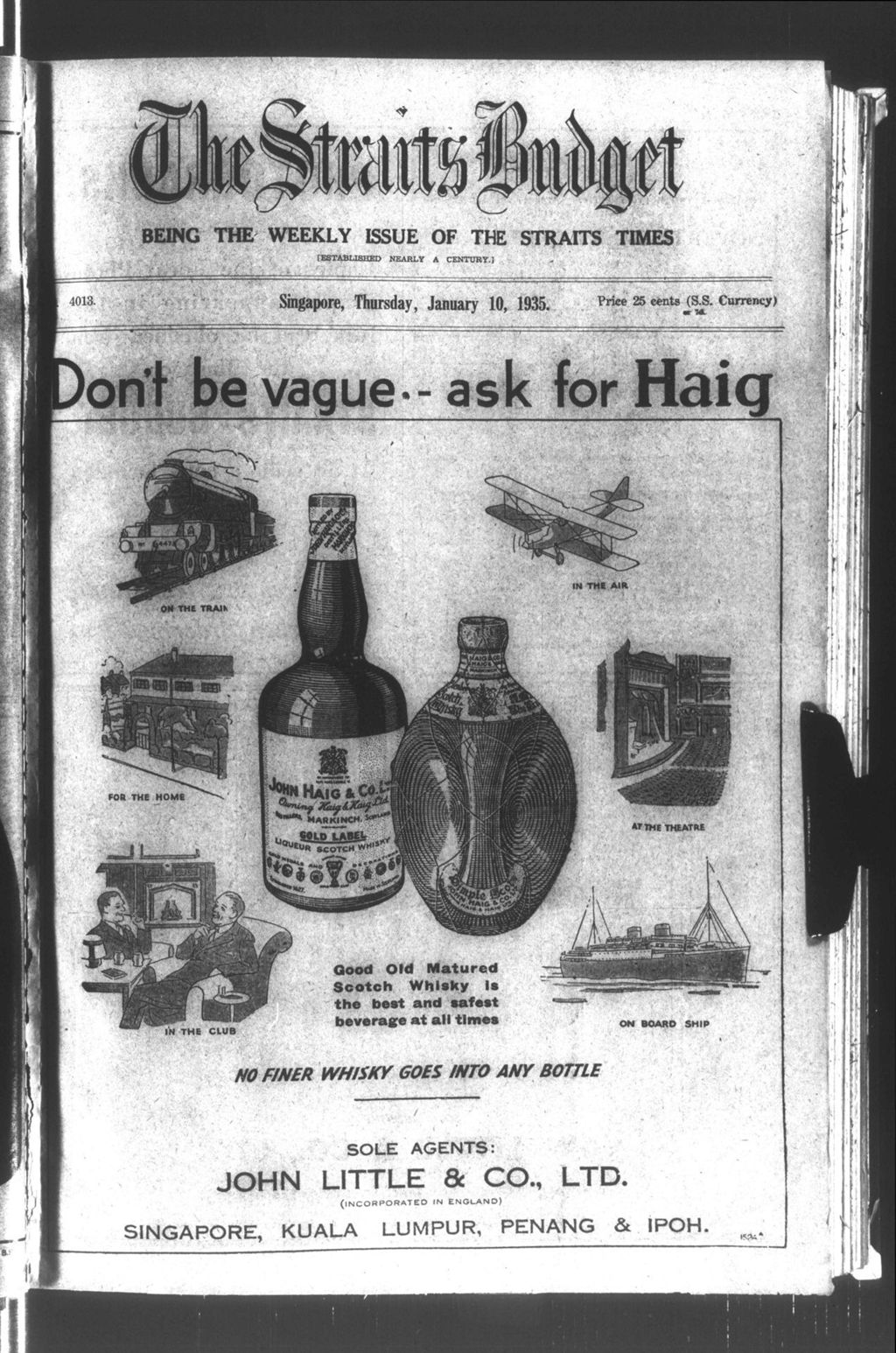 Miniature of Straits Budget 10 January 1935