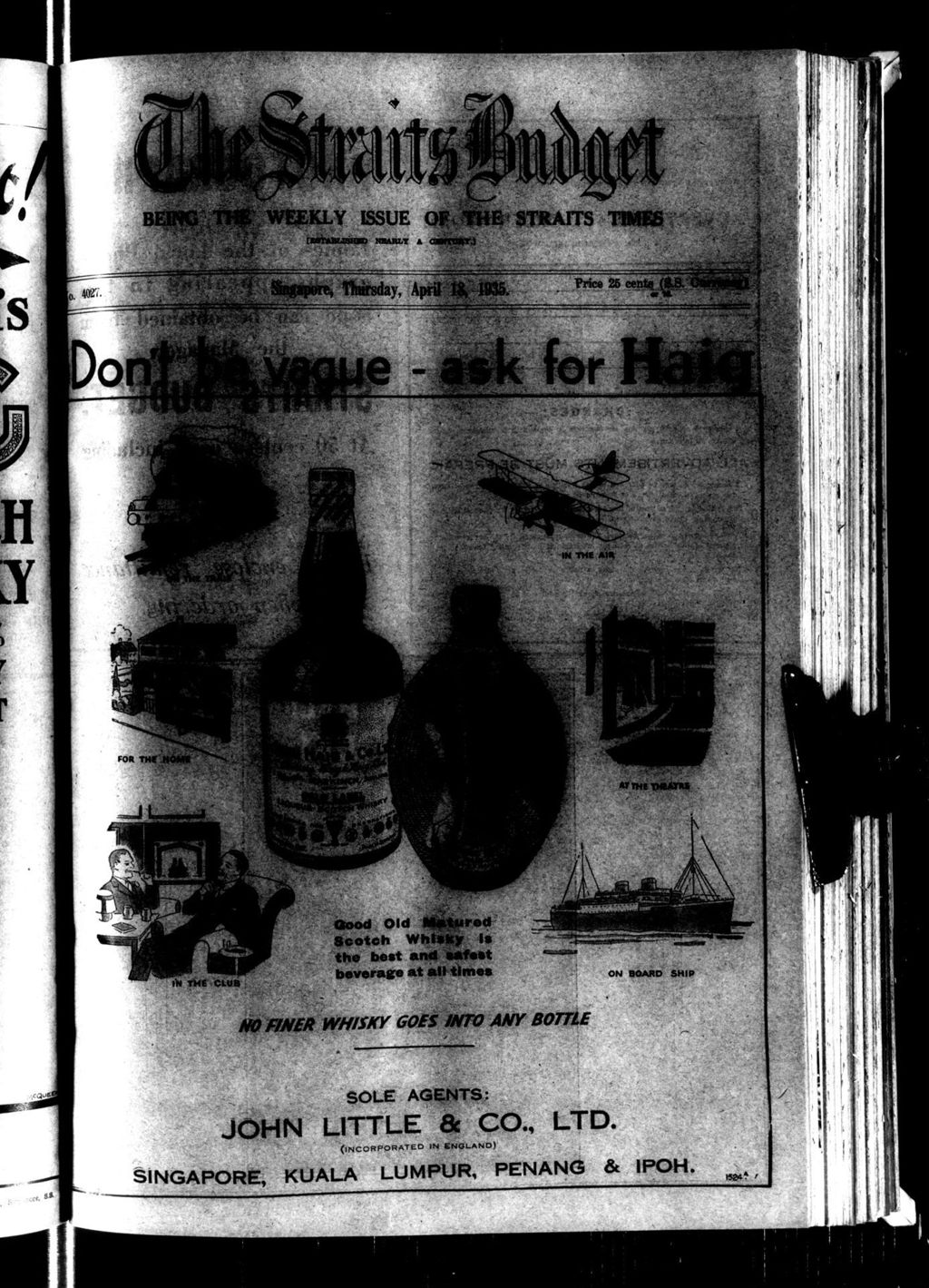 Miniature of Straits Budget 18 April 1935