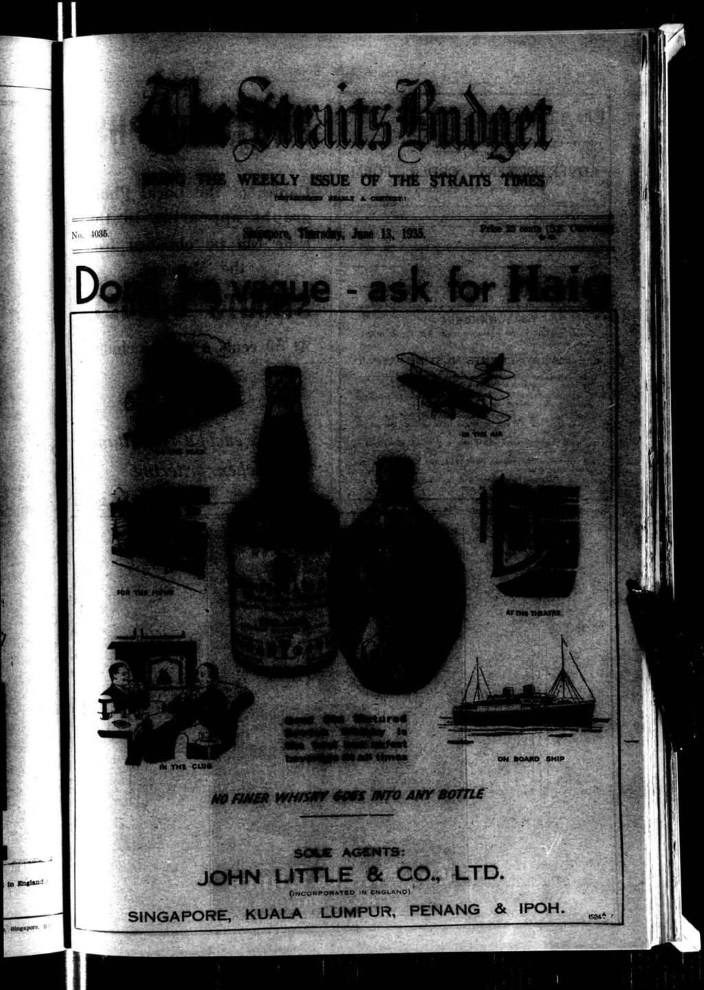 Miniature of Straits Budget 13 June 1935